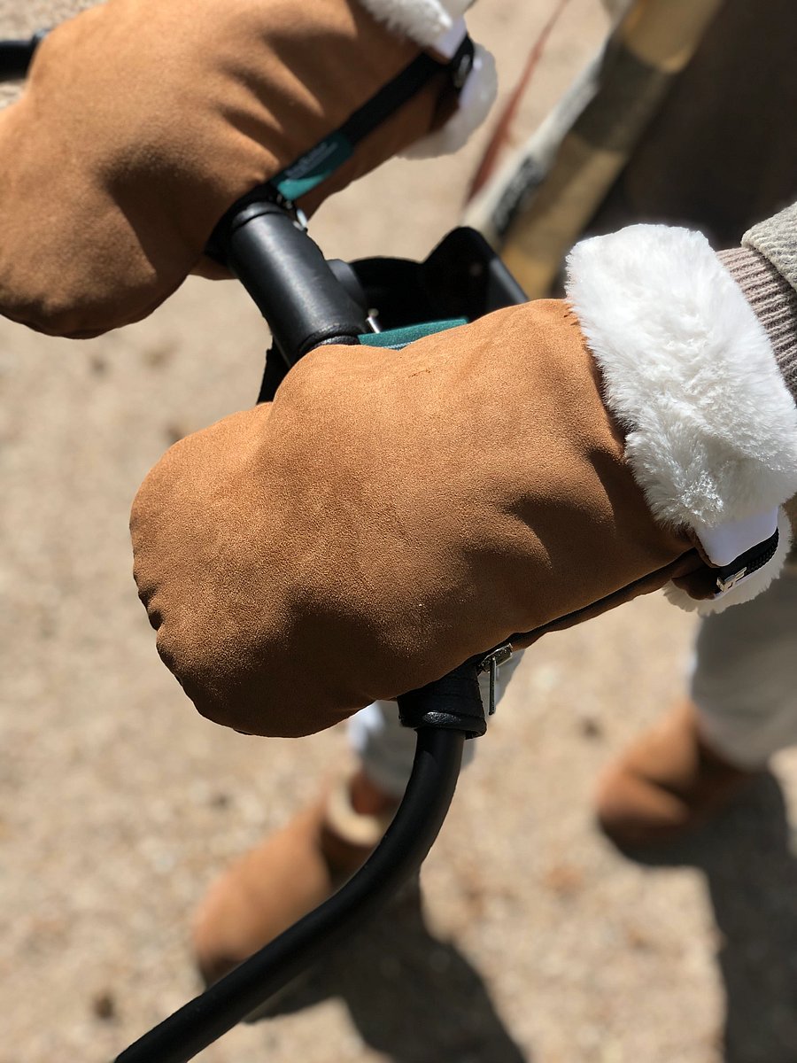 KongWalther - KONG.WALTHER Brown Faux Suede Stroller Gloves - kinder - brown - 4