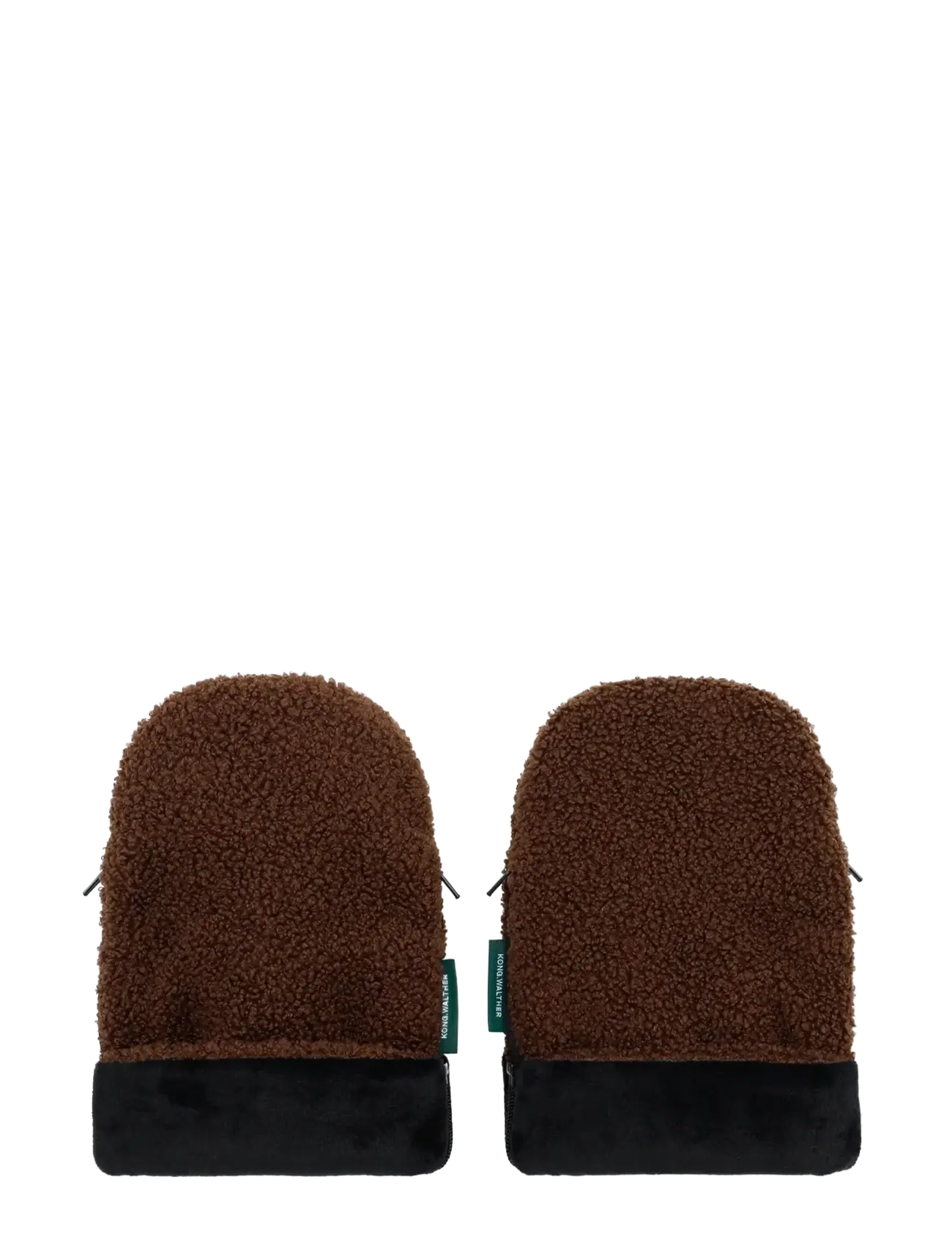 KongWalther - Stroller Gloves Chocolate Brown Teddy - barnvagnsvantar - chocolate brown teddy - 2