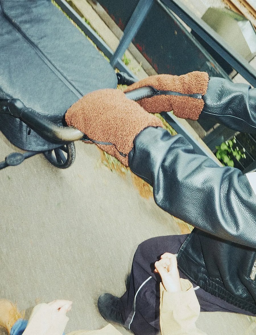 KongWalther - Stroller Gloves Chocolate Brown Teddy - kinderwagen-handwärmer - chocolate brown teddy - 0