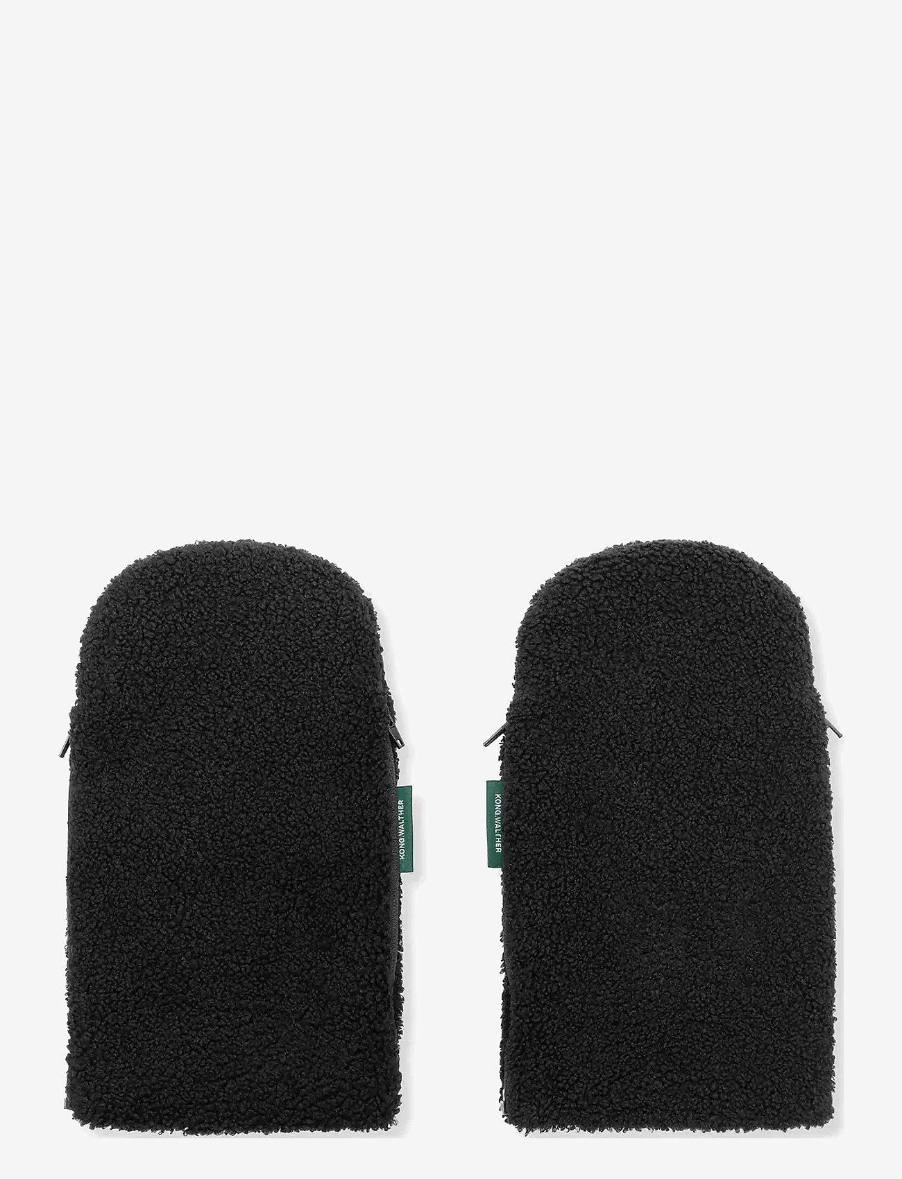 KongWalther - Stroller Gloves Black Teddy - barnevognstilbehør - black teddy - 1