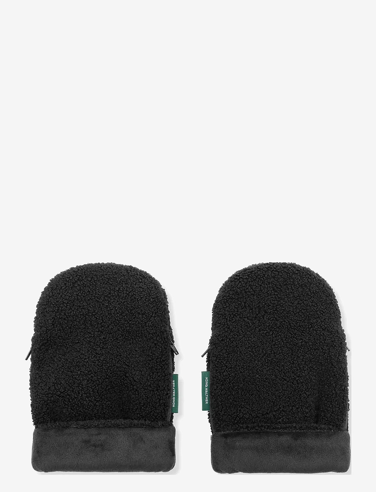 KongWalther - Stroller Gloves Black Teddy - barnevognstilbehør - black teddy - 2