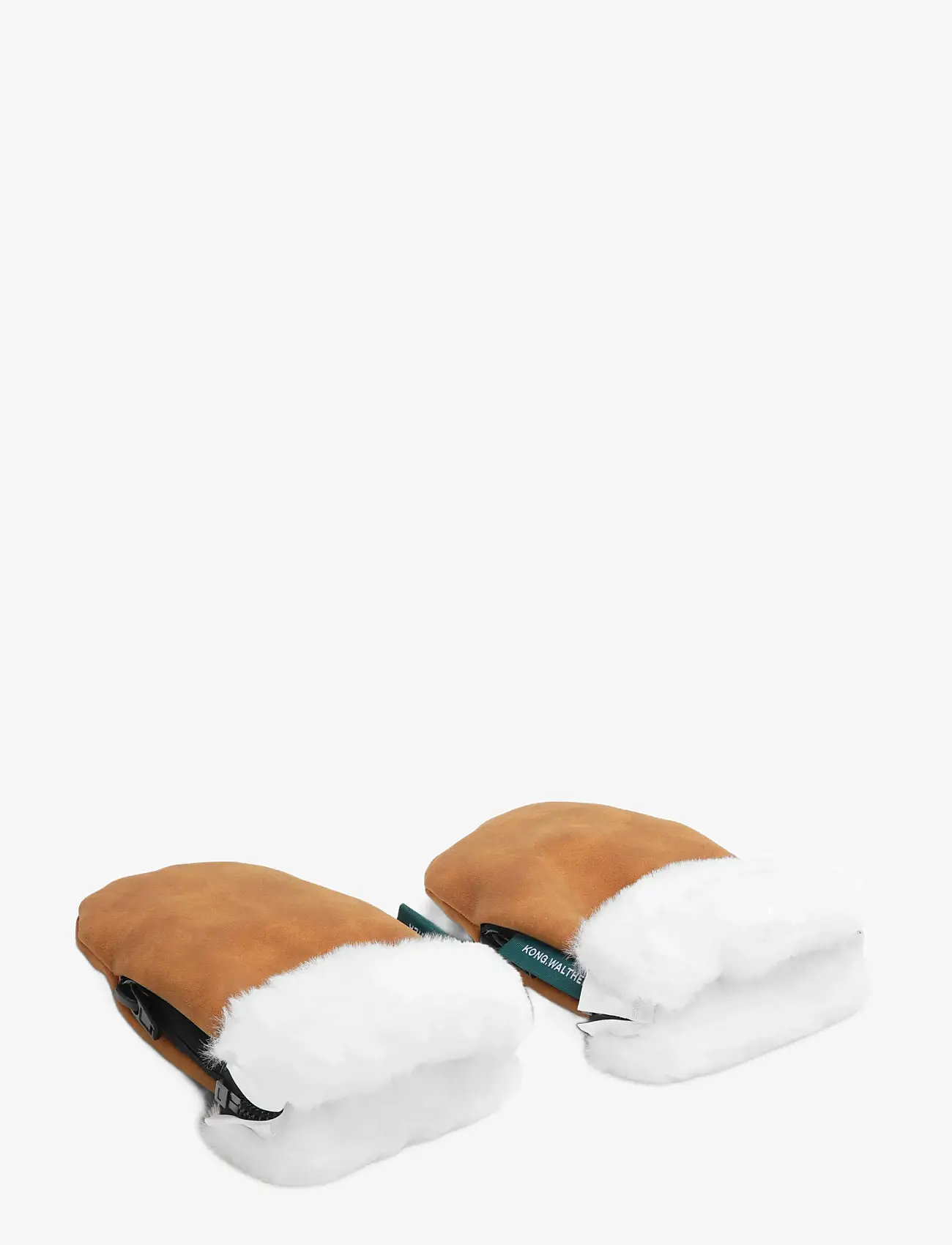 KongWalther - Stroller Gloves Mini Brown Faux Suede - barnvagnstillbehör - brown faux suede - 1