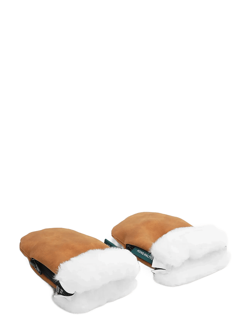 KongWalther - Stroller Gloves Mini Brown Faux Suede - barnvagnstillbehör - brown faux suede - 1