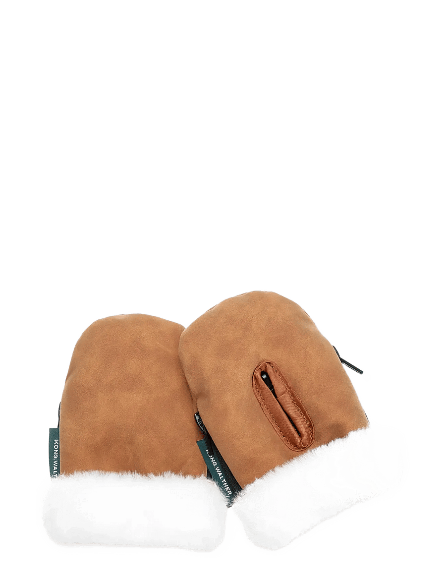 KongWalther - Stroller Gloves Mini Brown Faux Suede - kinderwagen-handwärmer - brown faux suede - 2