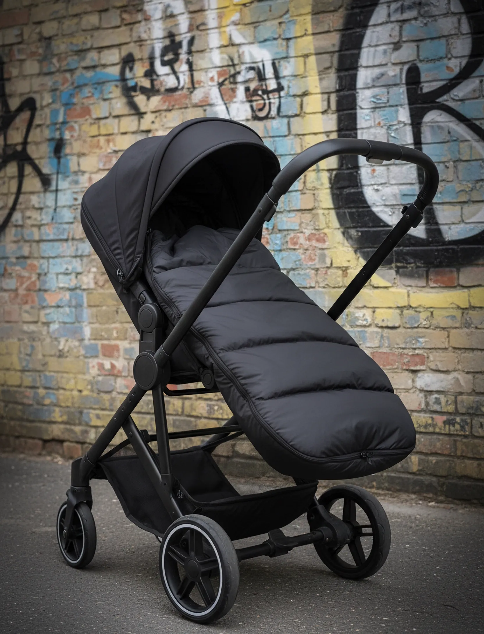 KongWalther - Puffer Footmuff Black - barnvagnar & tillbehör - black - 3