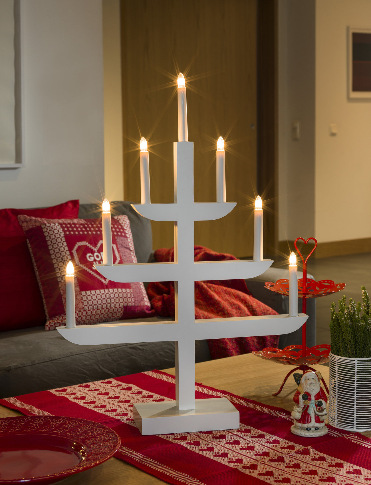 Konstsmide - Candlestick, 7 bulbs - christmas lighting - white - 1