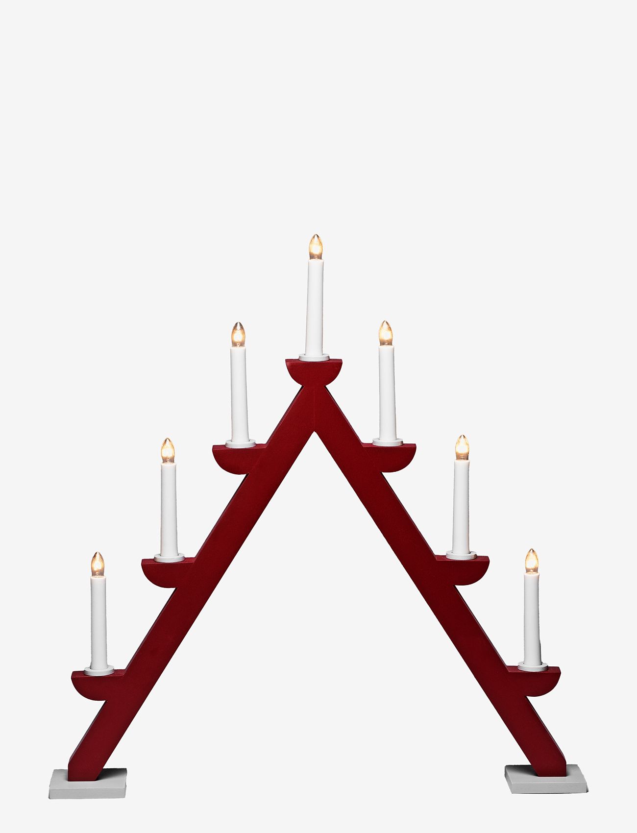 Konstsmide - Candlestick wood 7 bulbs - christmas lighting - red - 0