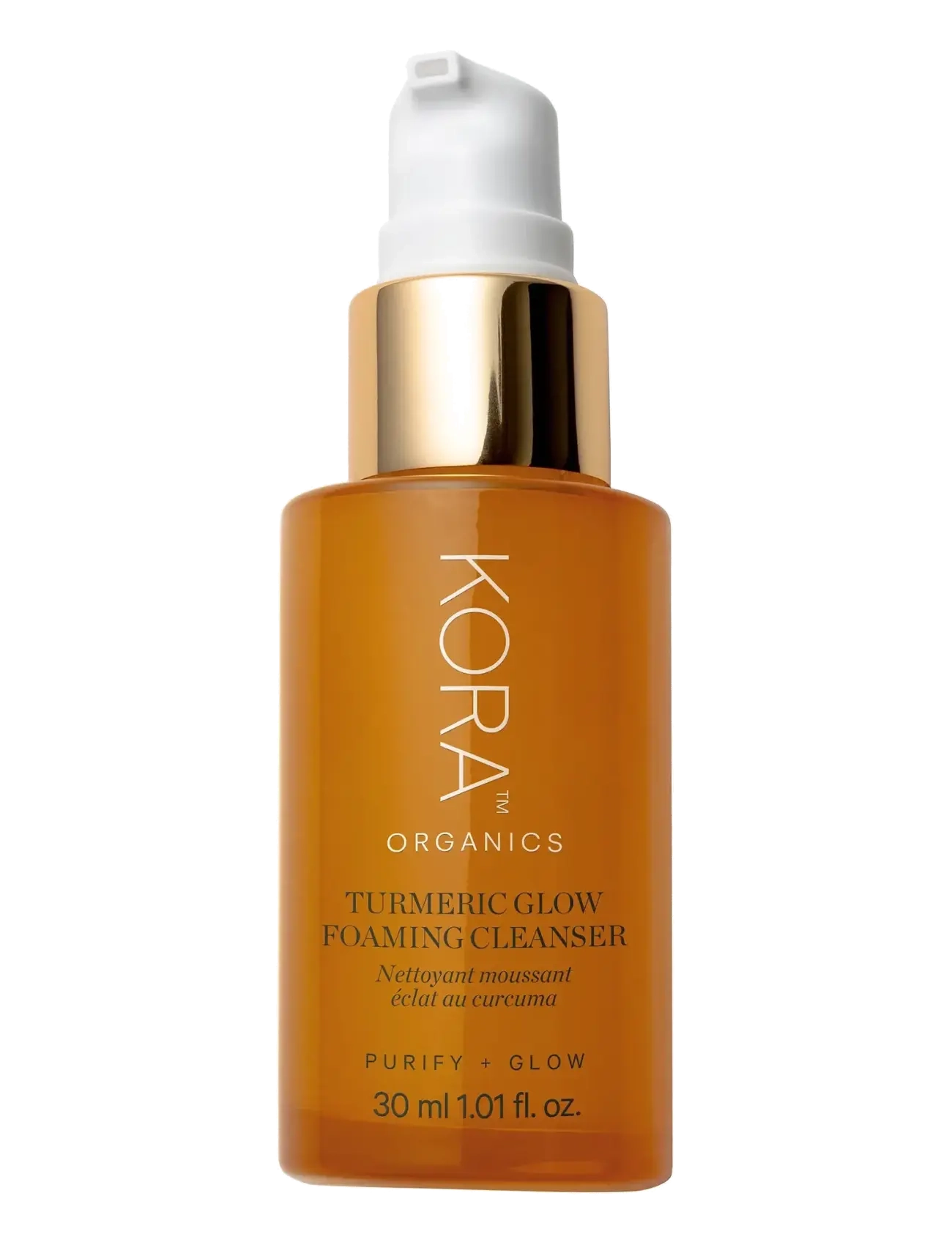 Kora Organics Turmeric Glow Foaming Cleanser 30Ml, Mousse Cleanser, Nude, Str: 30 ml