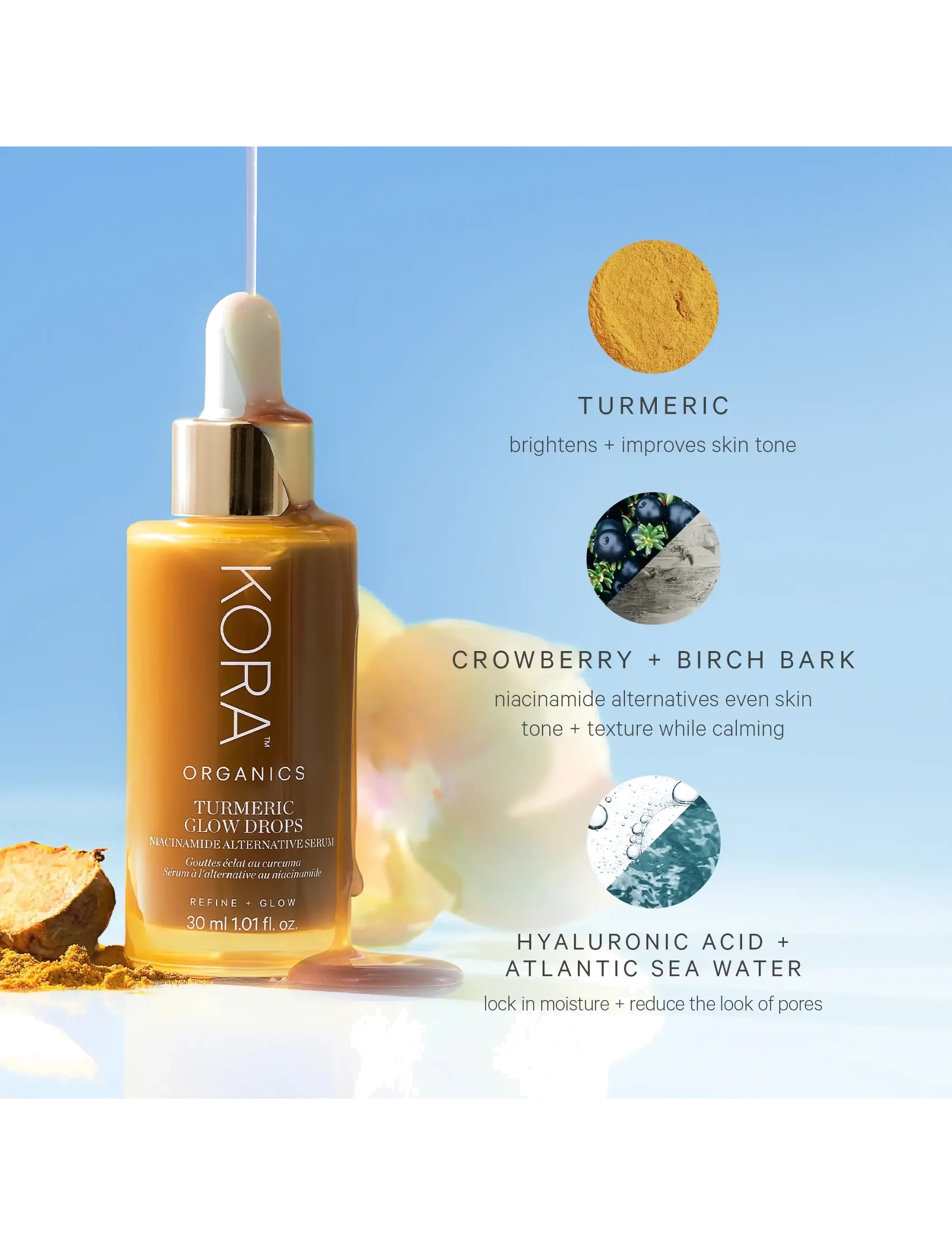 Kora Organics - Turmeric Glow Drops Niacinamide Alternative Serum - serum - no colour - 4