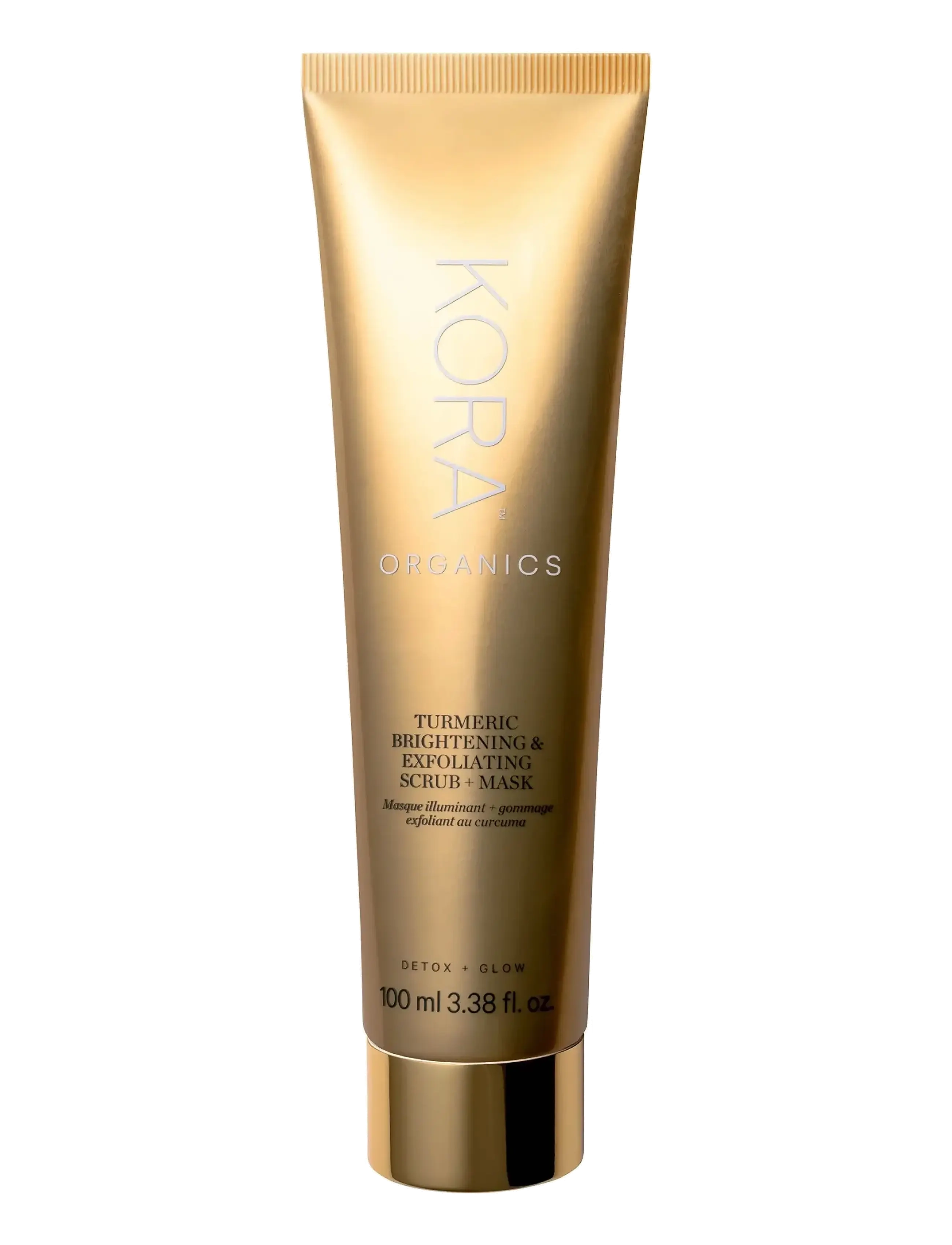 Kora Organics Turmeric Brightening & Exfoliating Mask, 2-In-1, Fugtighedsmaske, Guld, Str: 100 ml