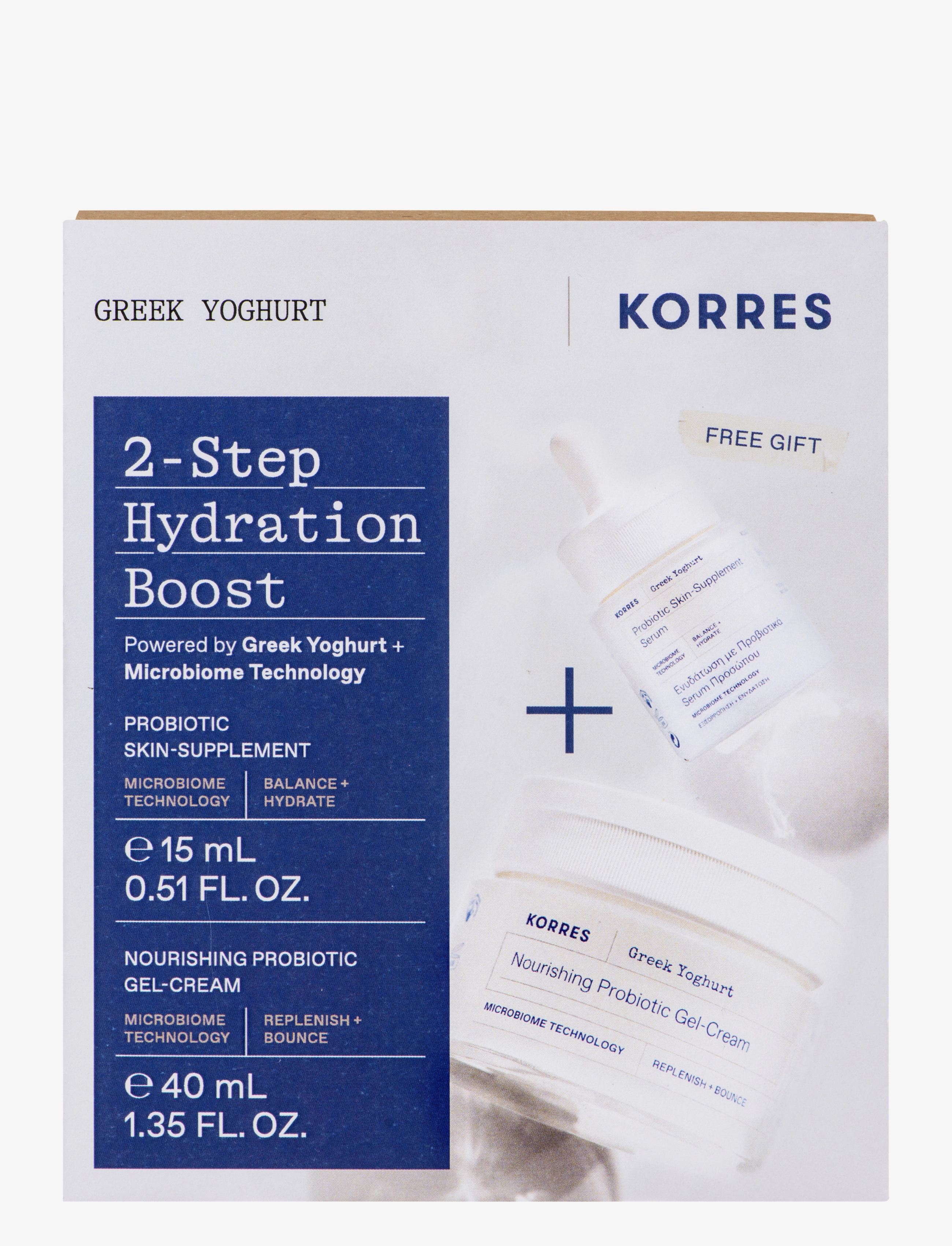 KORRES Greek Yoghurt 2-Step Hydration Boost Skincare Set, Cream 40ml + Serum 15ml - Hudpleje - NO COLOR / undefined