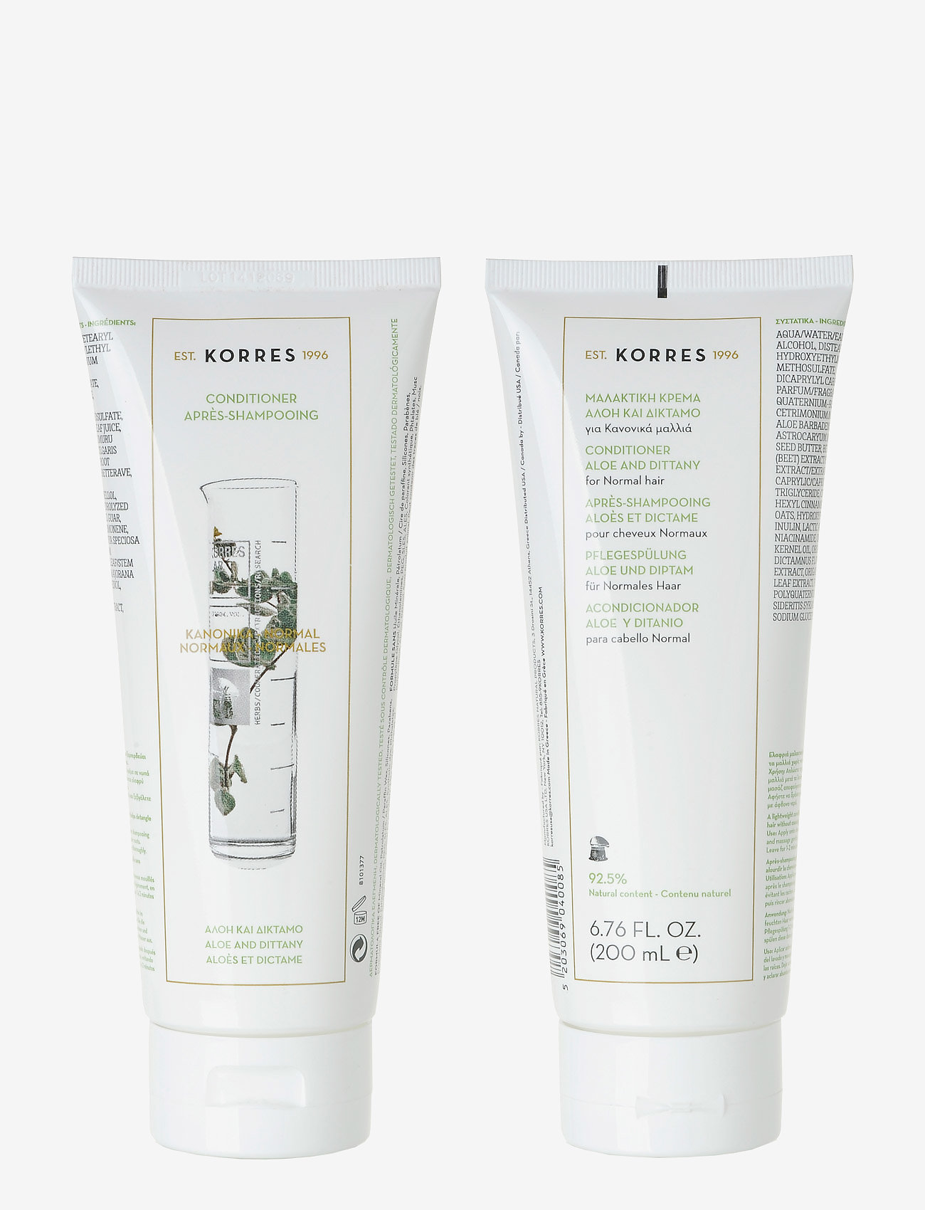 KORRES - Aloe + Dittany Conditioner For Νormal Ηair - kondicionierius - clear - 1