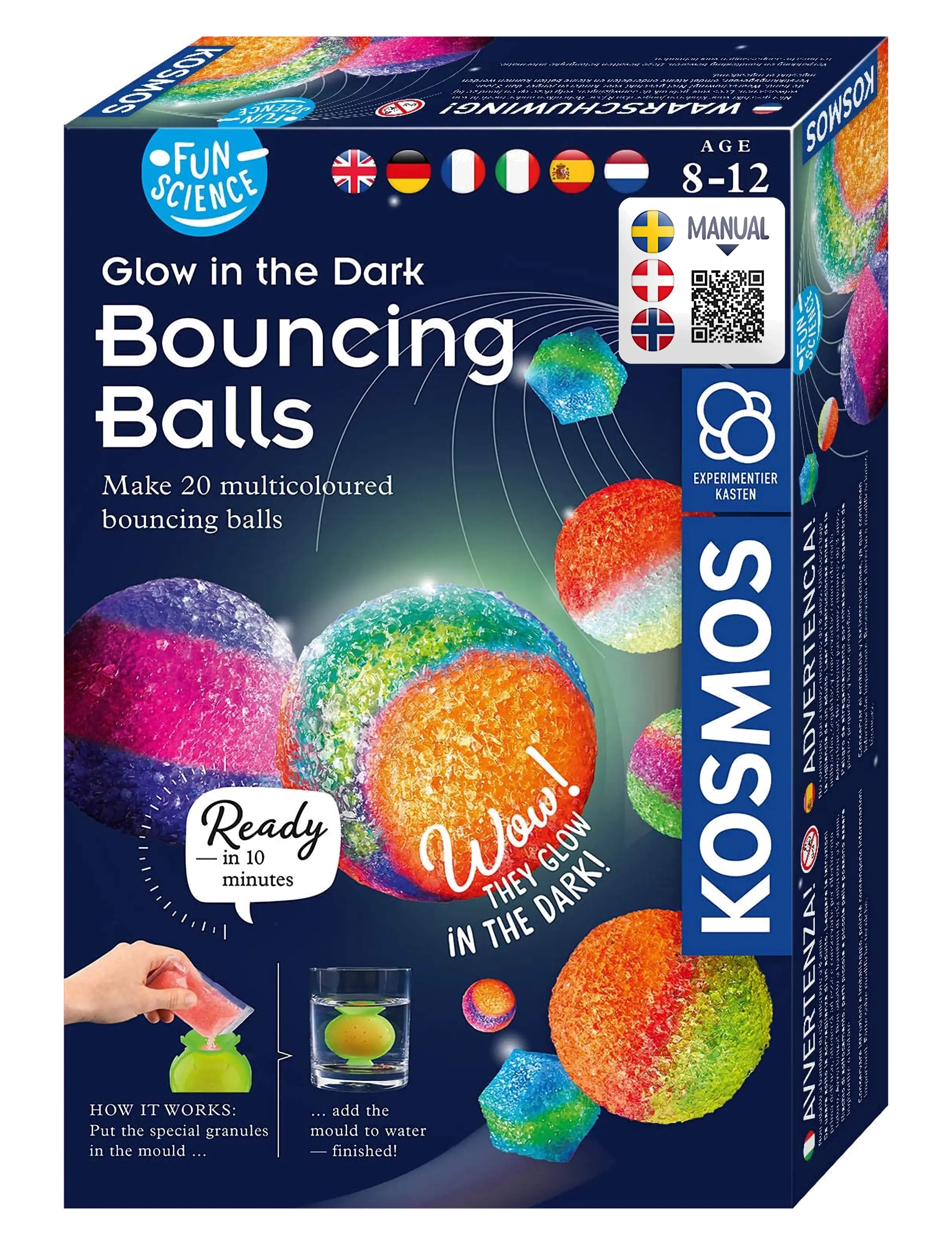 Kosmos Fun Science - Glow in the Dark Bouncing Balls - STEM (DA/SE/NO) - Eksperimenter og videnskab - MULTI / multi