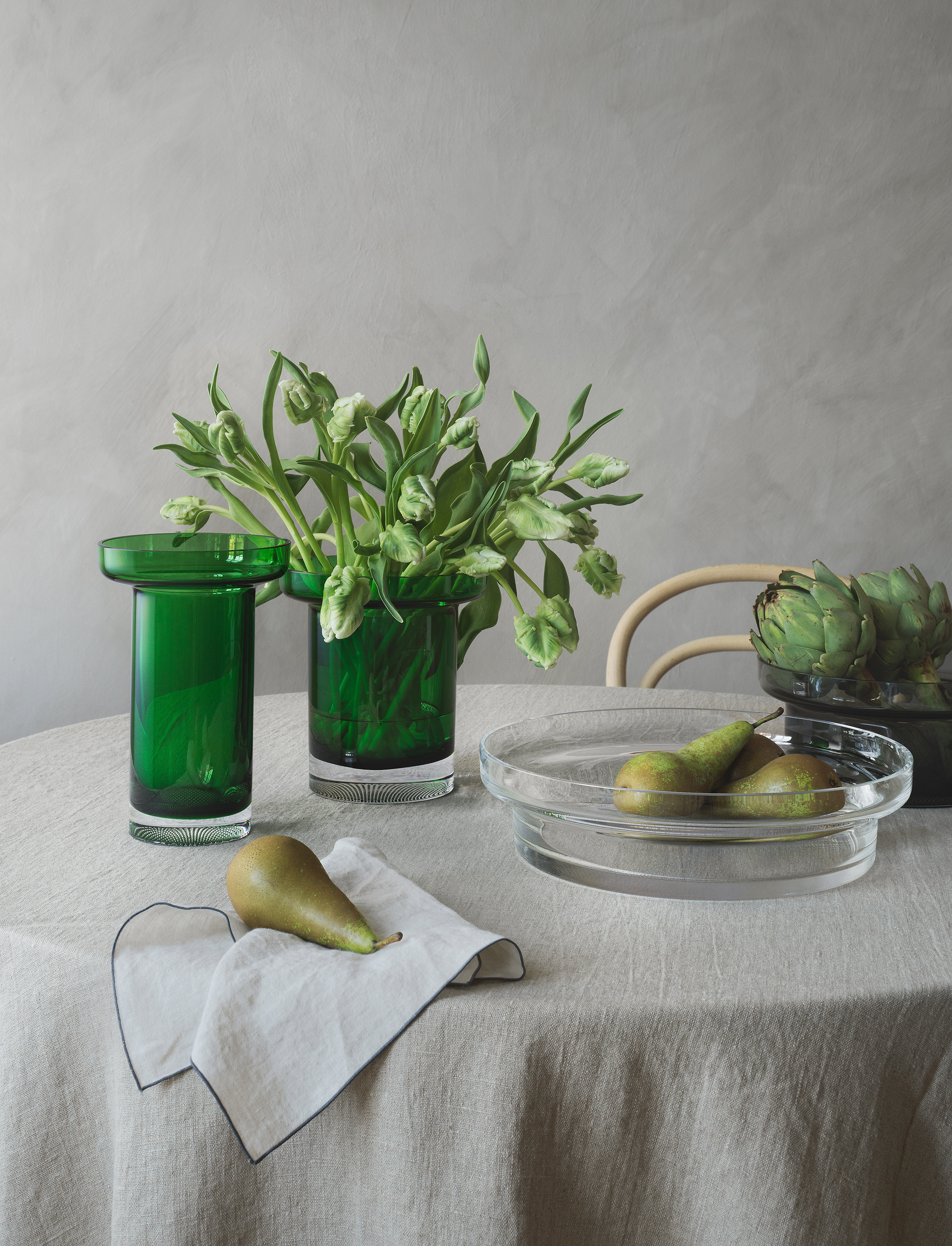 Kosta Boda Limelight Rose Vase Æblegrøn H 230Mm, H:10 cm, Decoration, Grün - Vases, Homeware