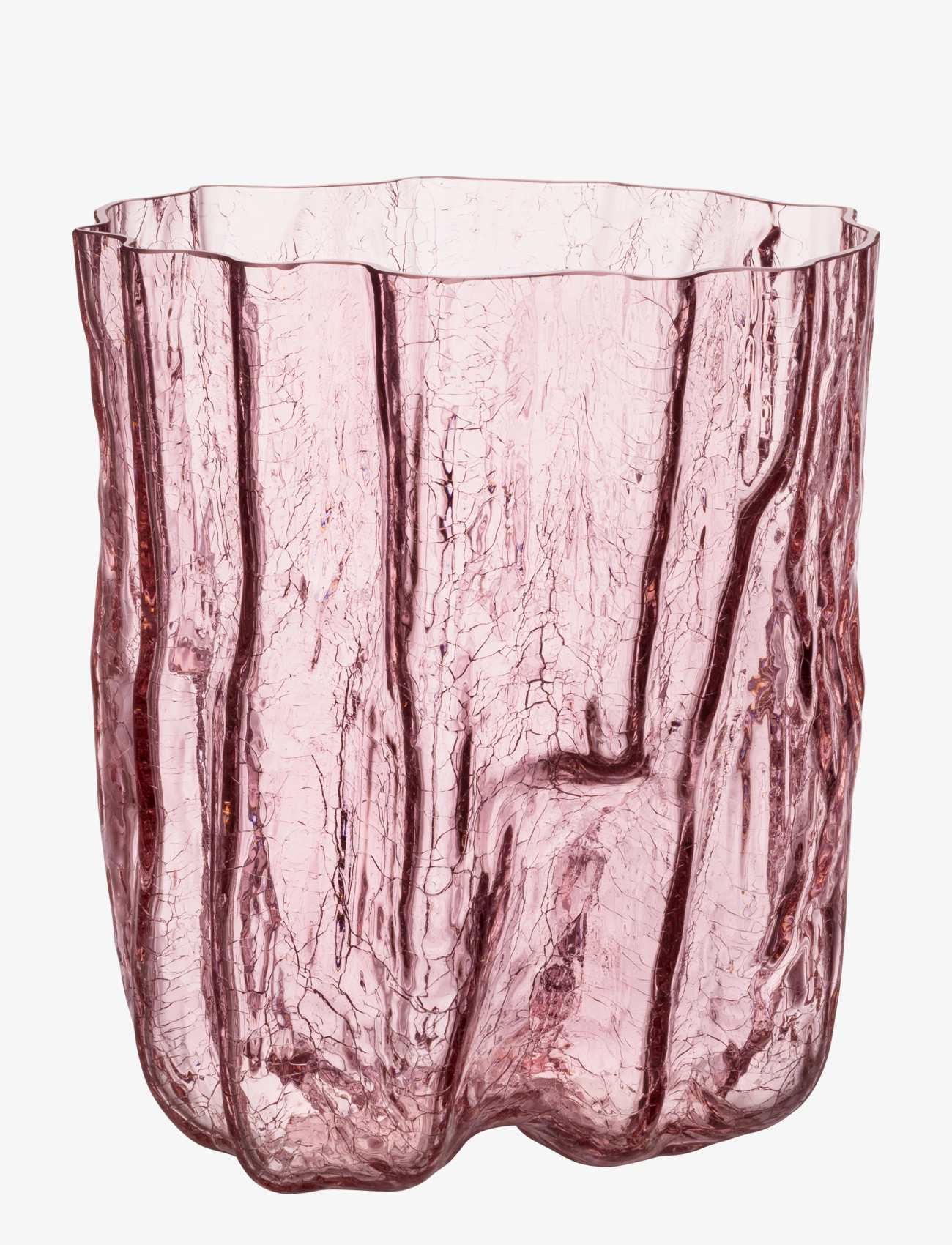 KOSTA BODA Krakeleret Vase Pink 270Mm Pink - H27CM - Unisex
