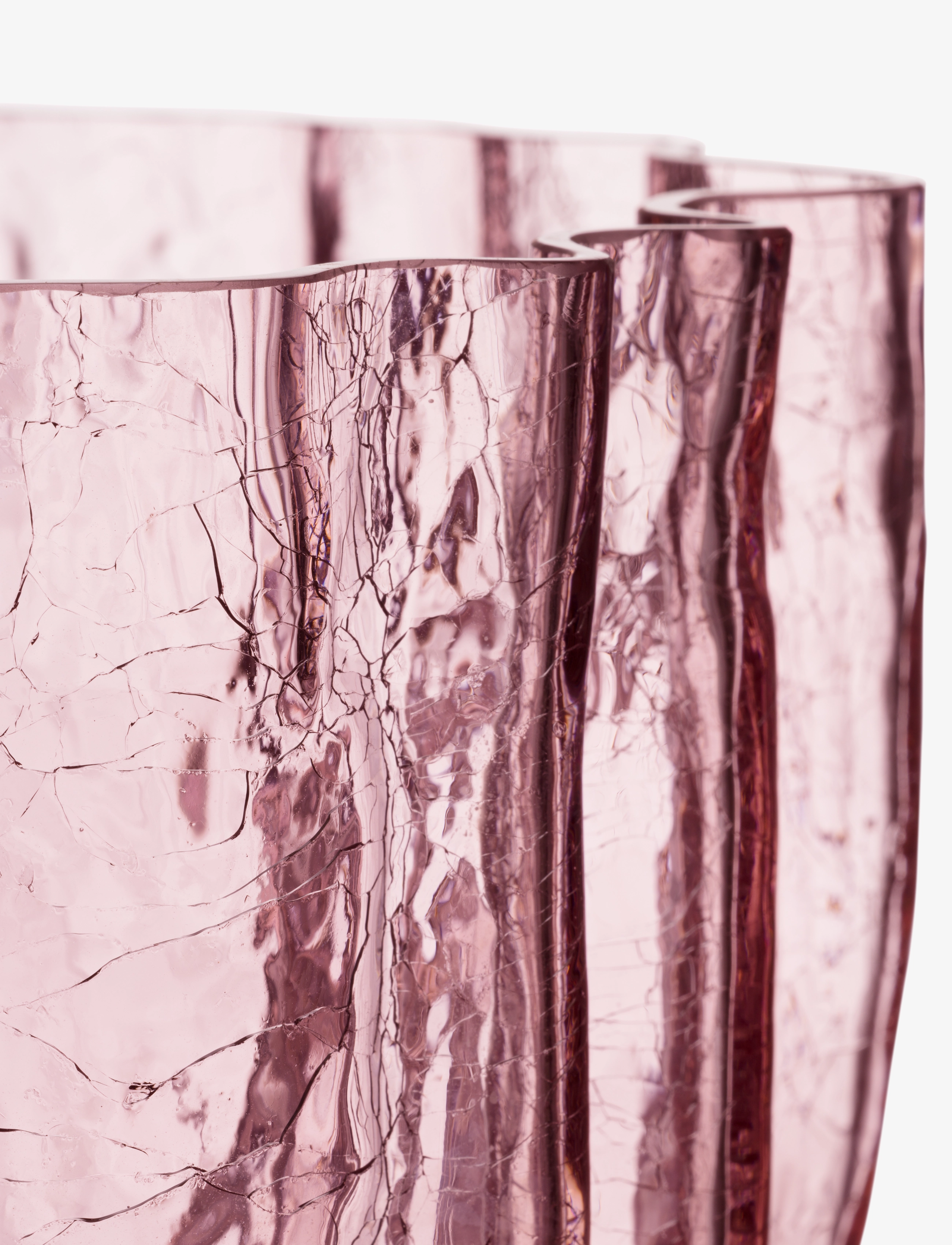 Kosta Boda - Crackle vase - sünnipäevakingitused - pink - 2