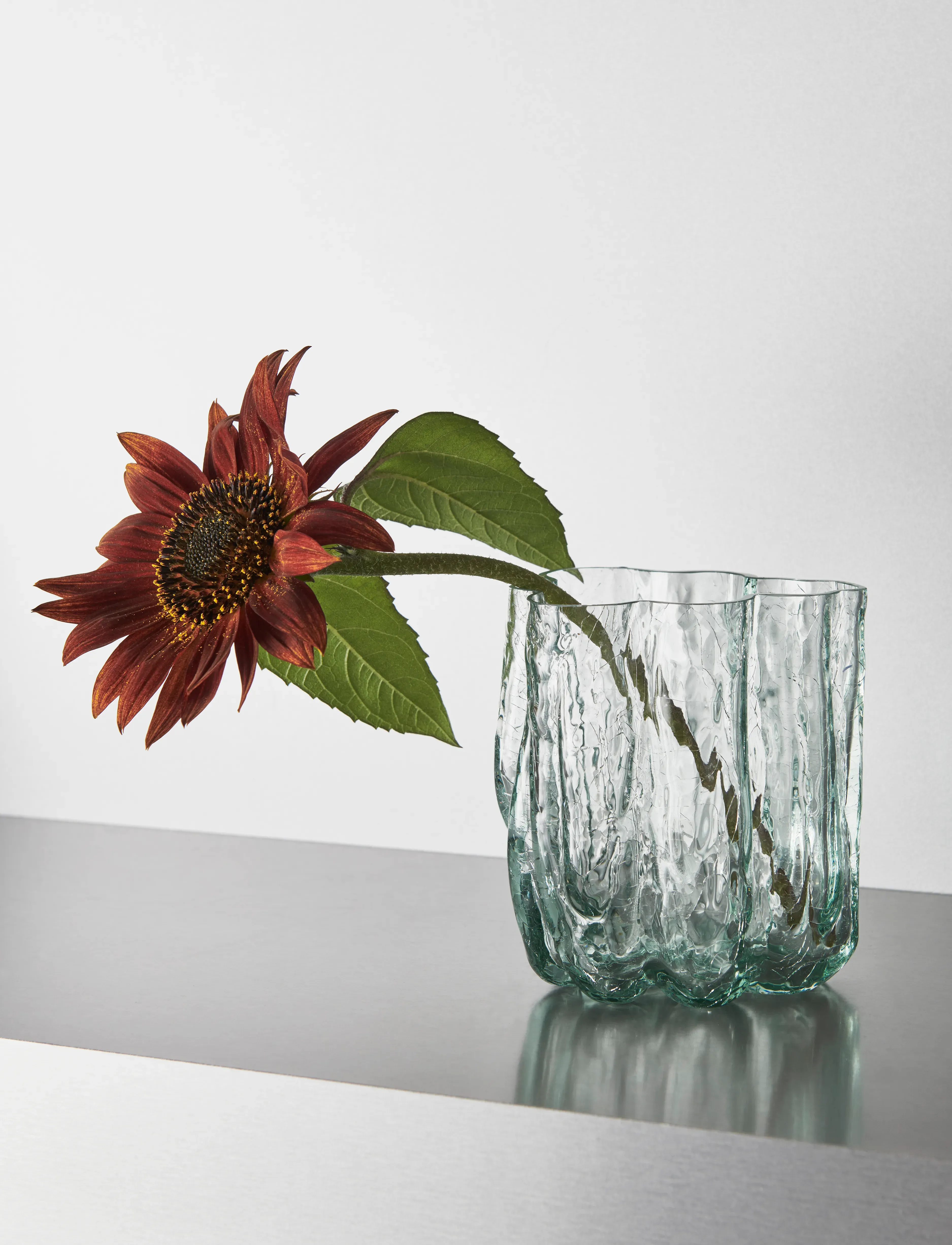 Kosta Boda Crackle-Vase, Cirkulær, 121 Mm, 12.1 cm, Vases, Blau - Tulip Homeware