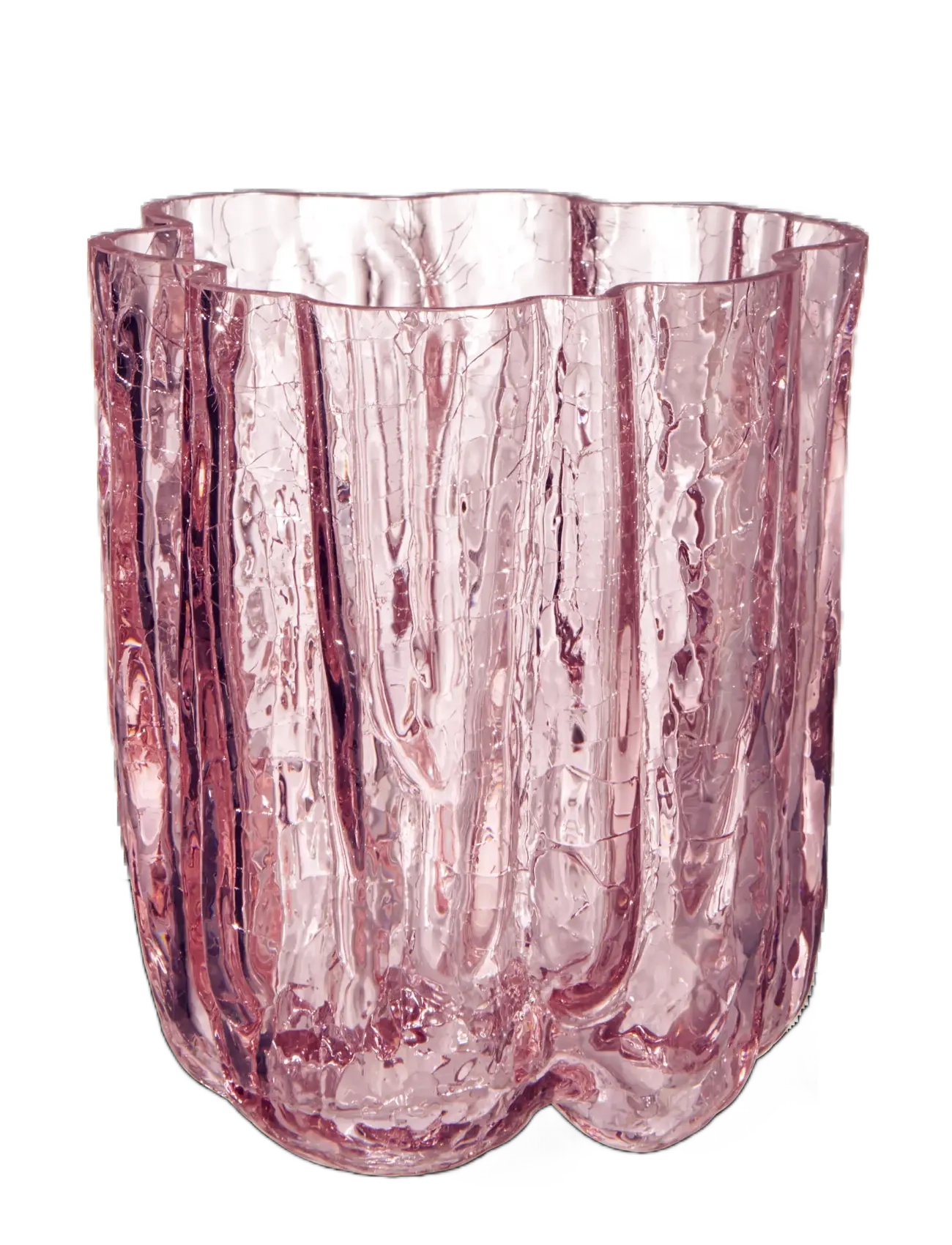 KOSTA BODA Krakeleret Vase Pink 121Mm Pink - 12.1 CM - Unisex