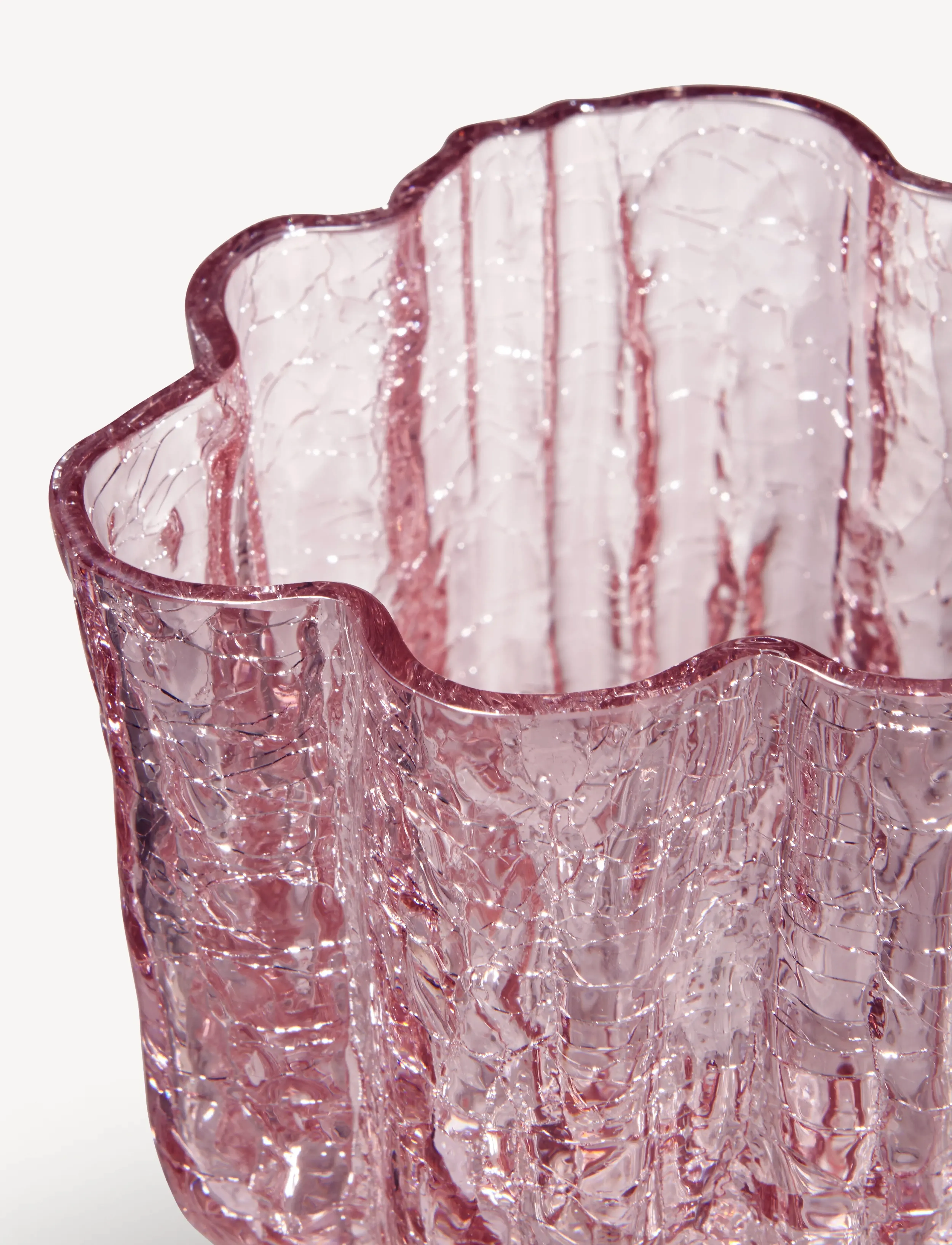 Kosta Boda Krakeleret Vase Pink 121Mm, 12.1 cm, Pink, Vaser > Tulipanvaser, Unisex