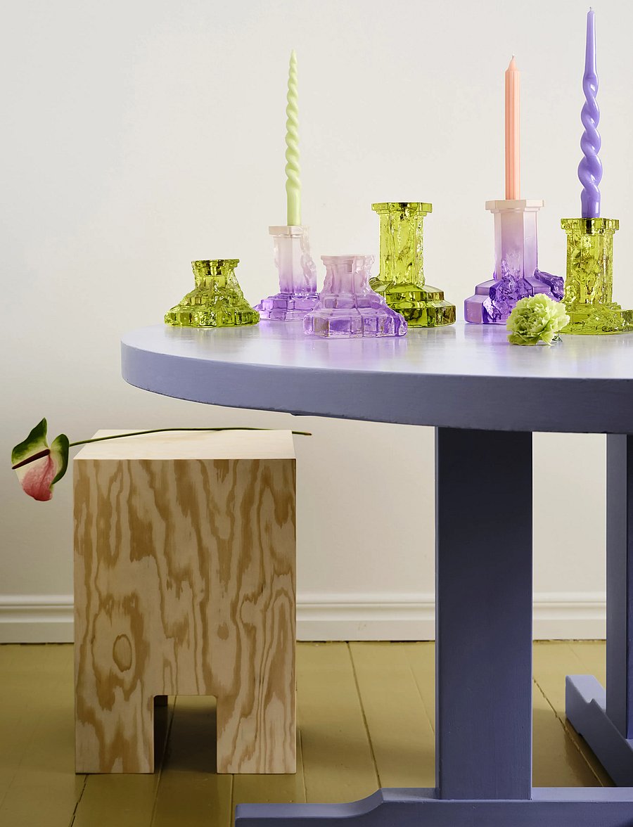 Kosta Boda - Rocky Baroque ljusstake lila dis 95mm - küünlajalad - lilac haze - 3