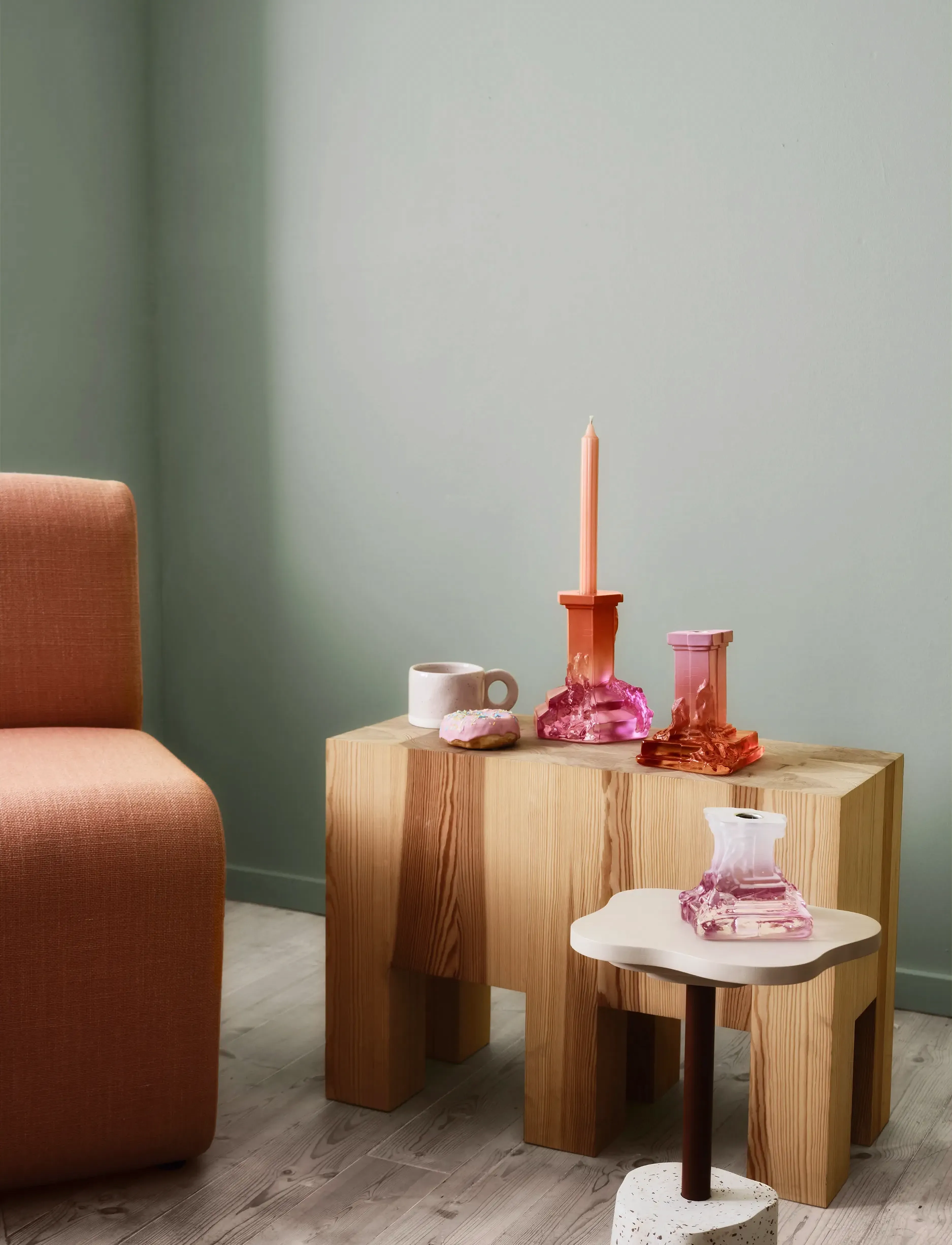 Kosta Boda - Rocky Baroque ljusstake spicy rose 95 mm - lysestager - spicy rose - 3
