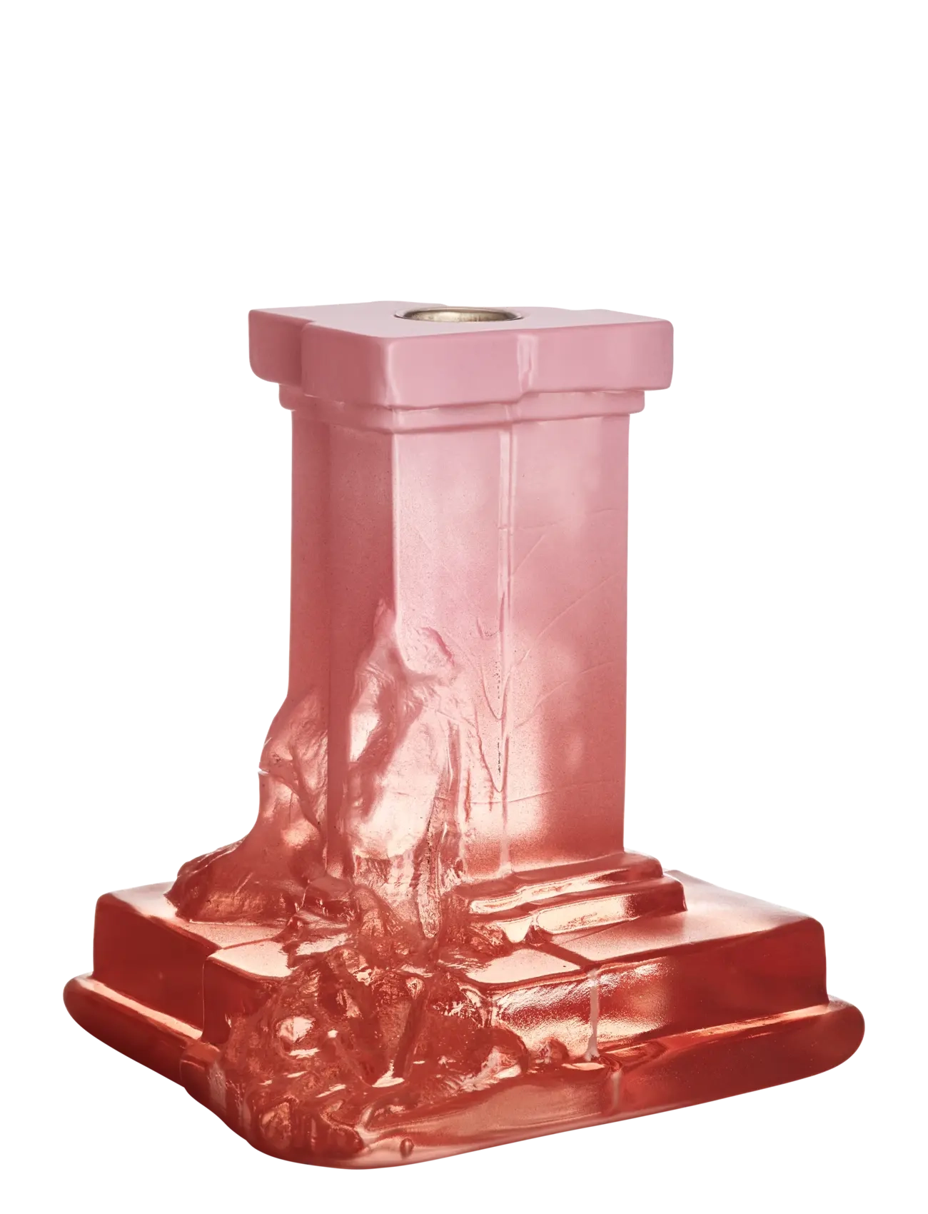 Kosta Boda Rocky Baroque ljusstake spicy rose 150mm - Kosta Boda - SPICY ROSE / pink/rose