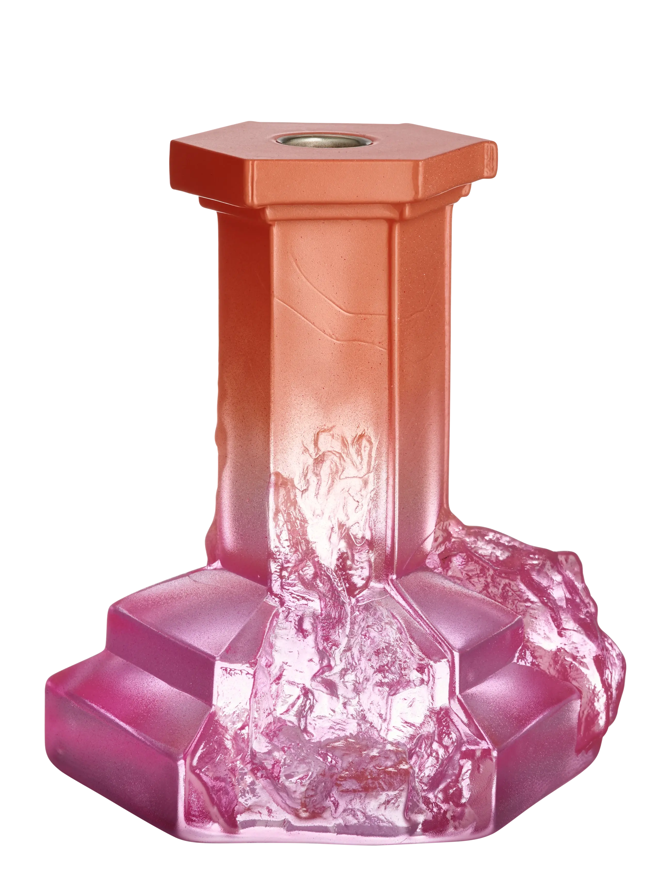 KOSTA BODA Rocky Baroque Lysestage, Spicy Rose, 175 Mm Pink - 17.5 CM - Unisex