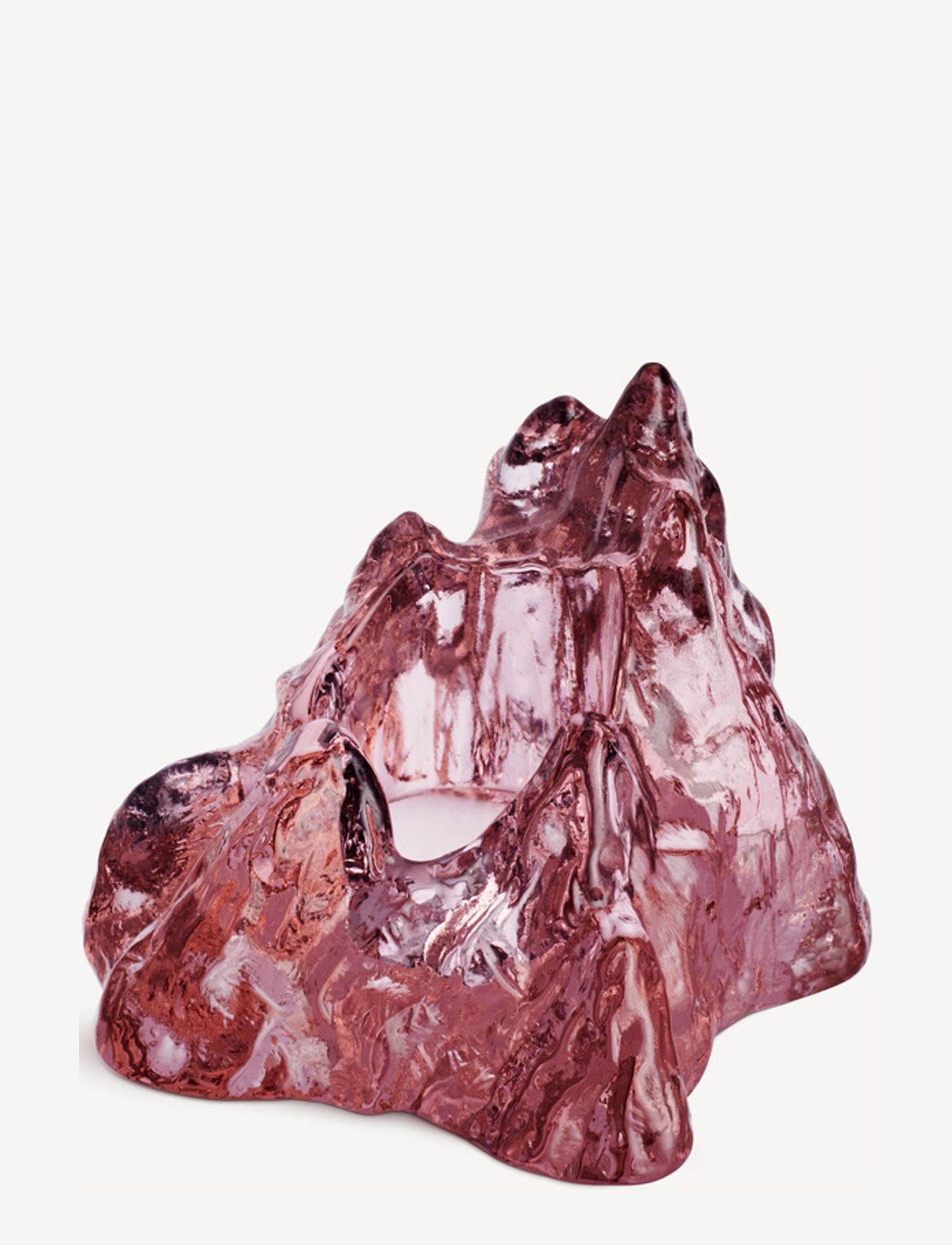 Kosta Boda - The Rock ljuslykta - køb efter pris - pink - 1