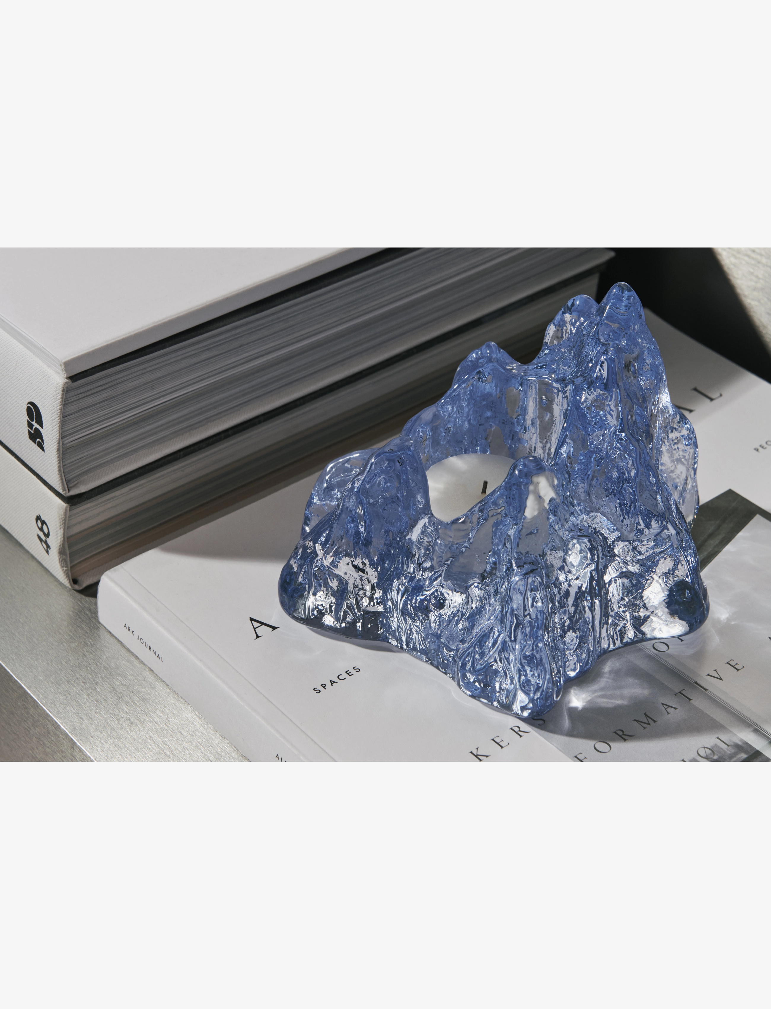 Kosta Boda - The Rock ljuslykta ice blue 91mm - nach preis einkaufen - blue - 1