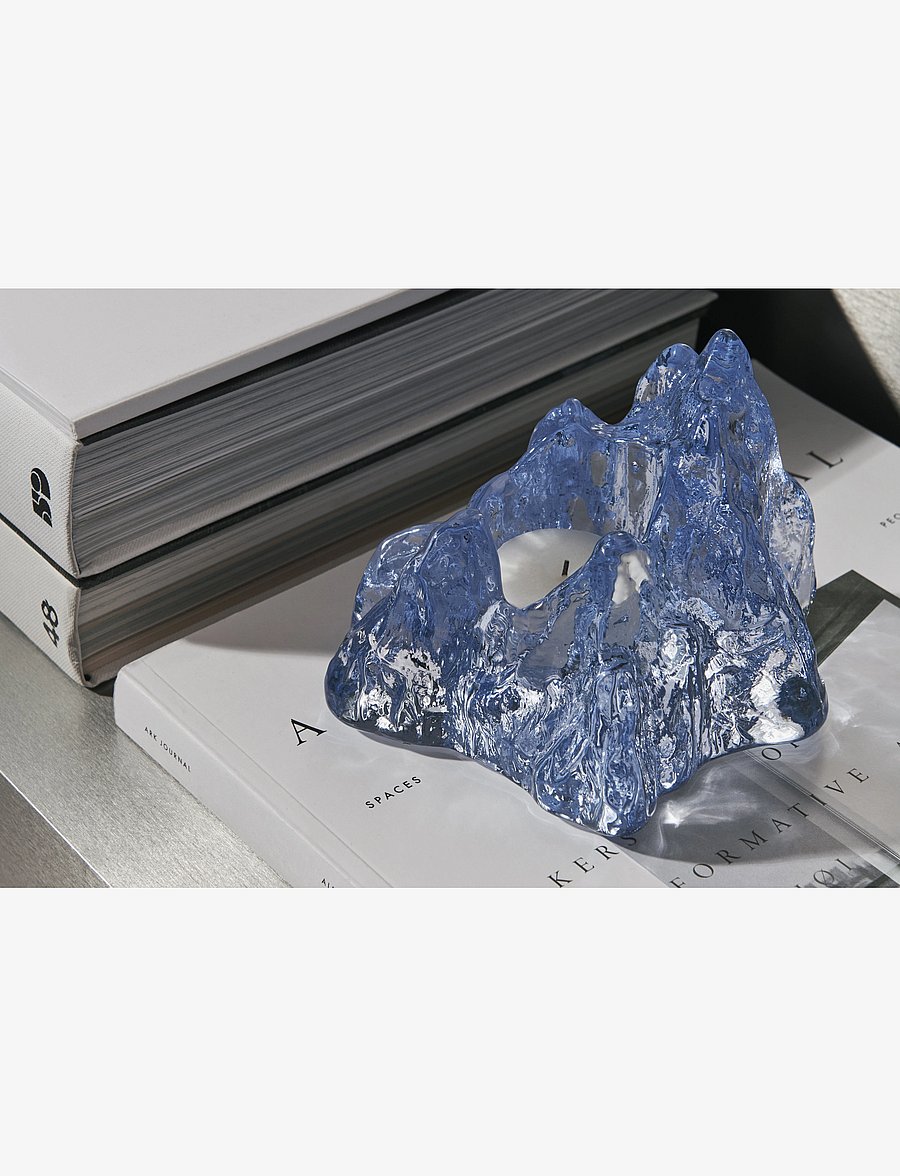 Kosta Boda - The Rock ljuslykta ice blue 91mm - osta hinna alusel - blue - 1