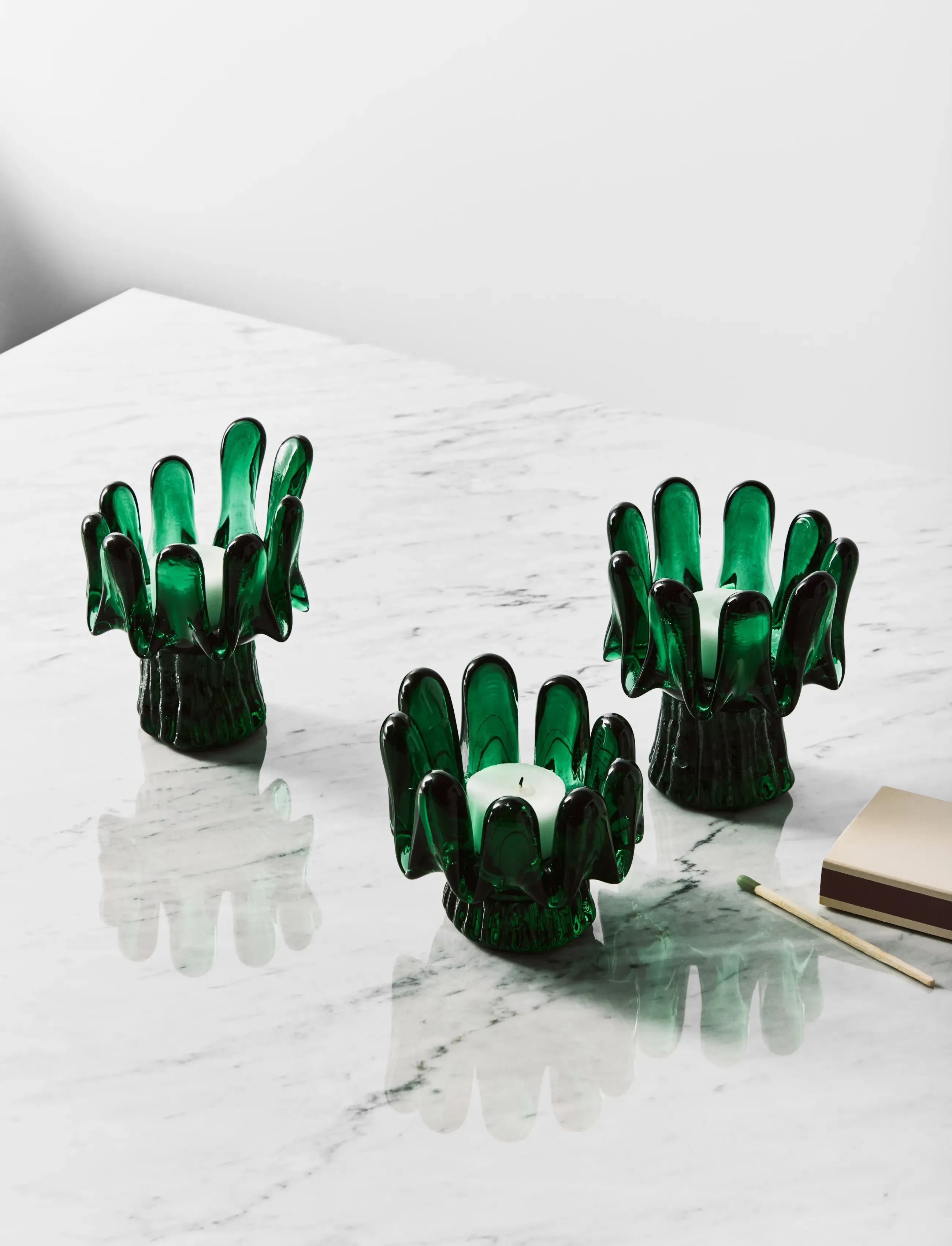 Kosta Boda - Solros smaragdgrön 92mm - tealight holders - green - 2
