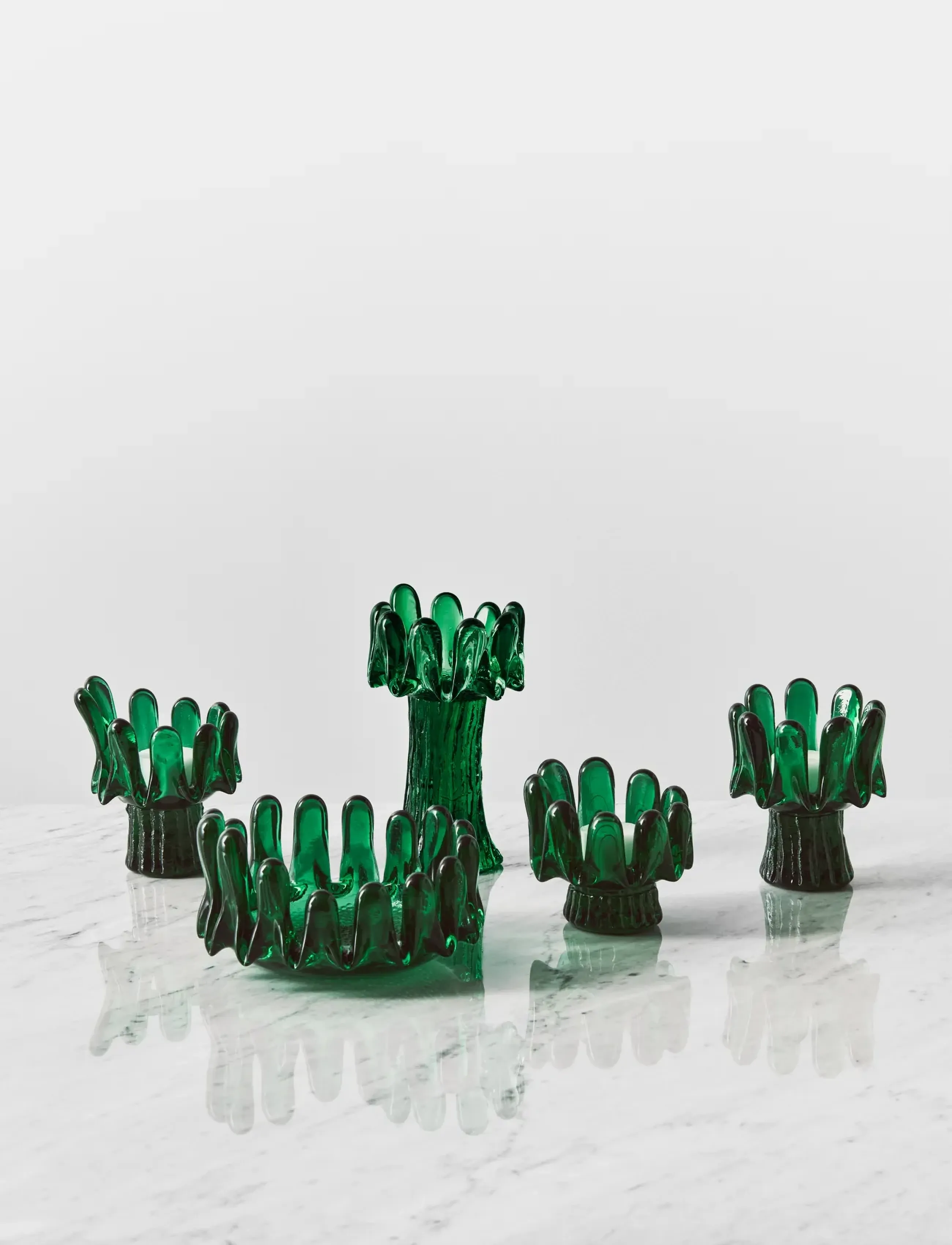 Kosta Boda - Solros smaragdgrön 92mm - tealight holders - green - 3
