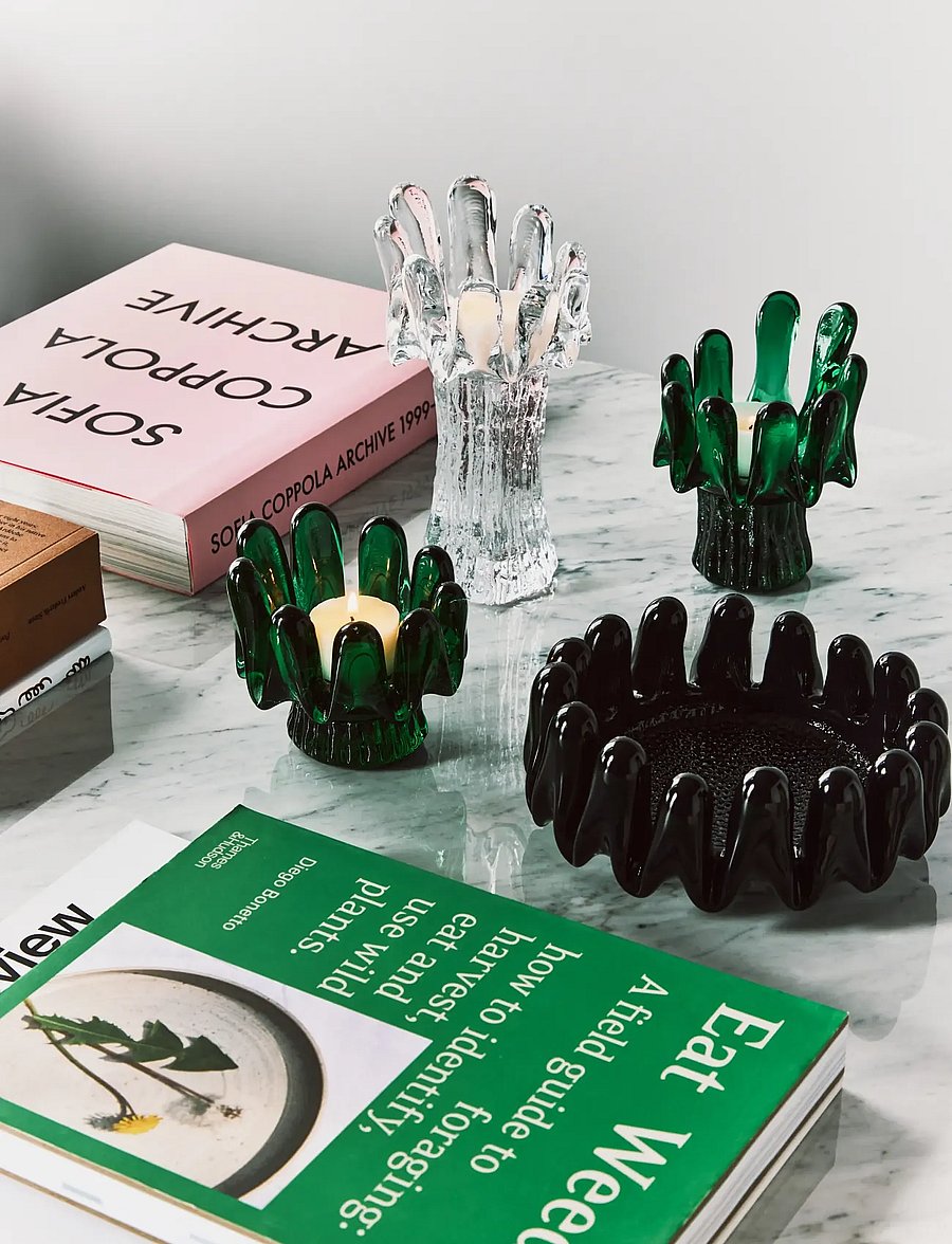 Kosta Boda - Solros smaragdgrön 115mm - teelichthalter - green - 2