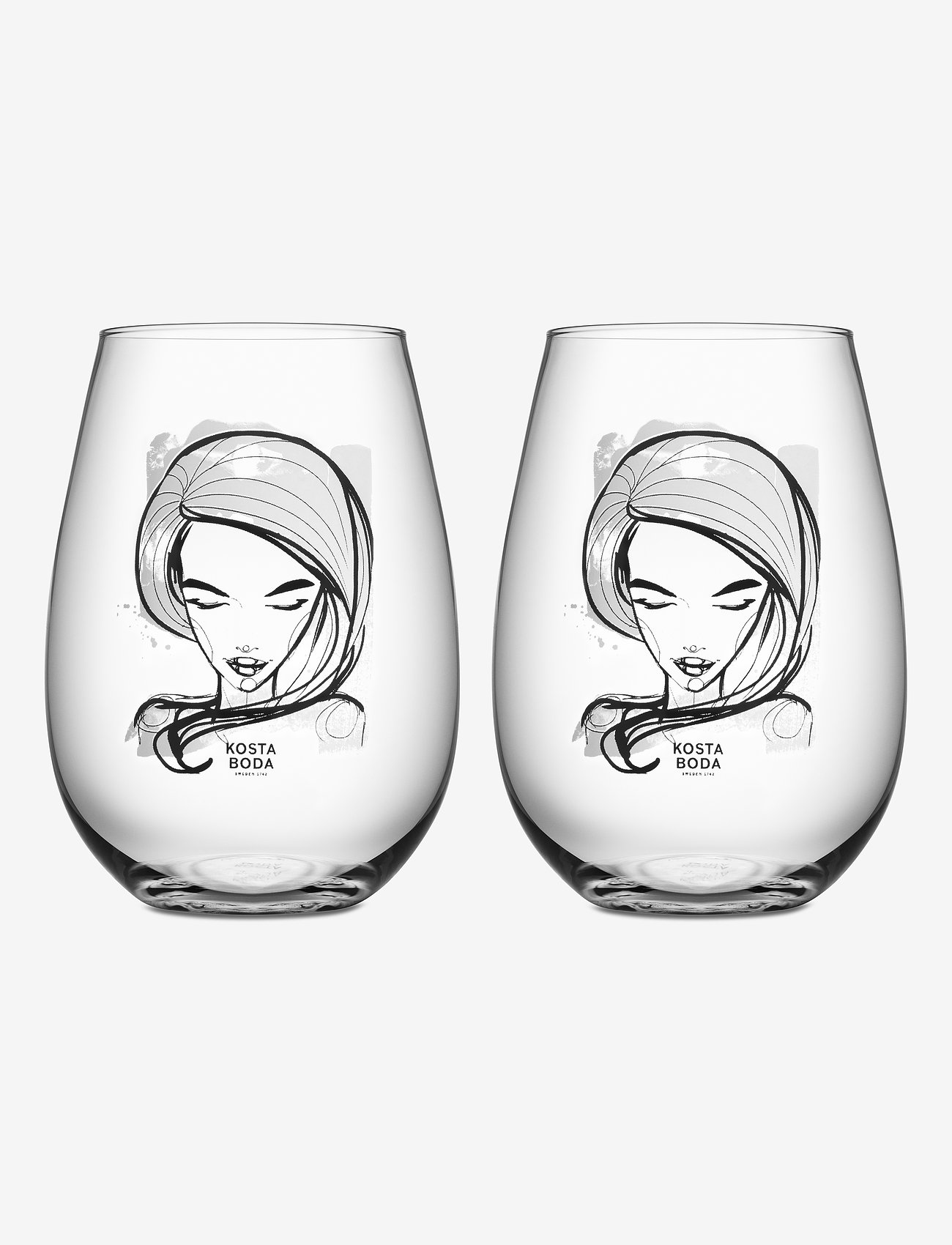 Kosta Boda - ALL ABOUT YOU / NEED YOU (VIT) TUMBLER 2-PACK 57CL - laveste priser - white - 0