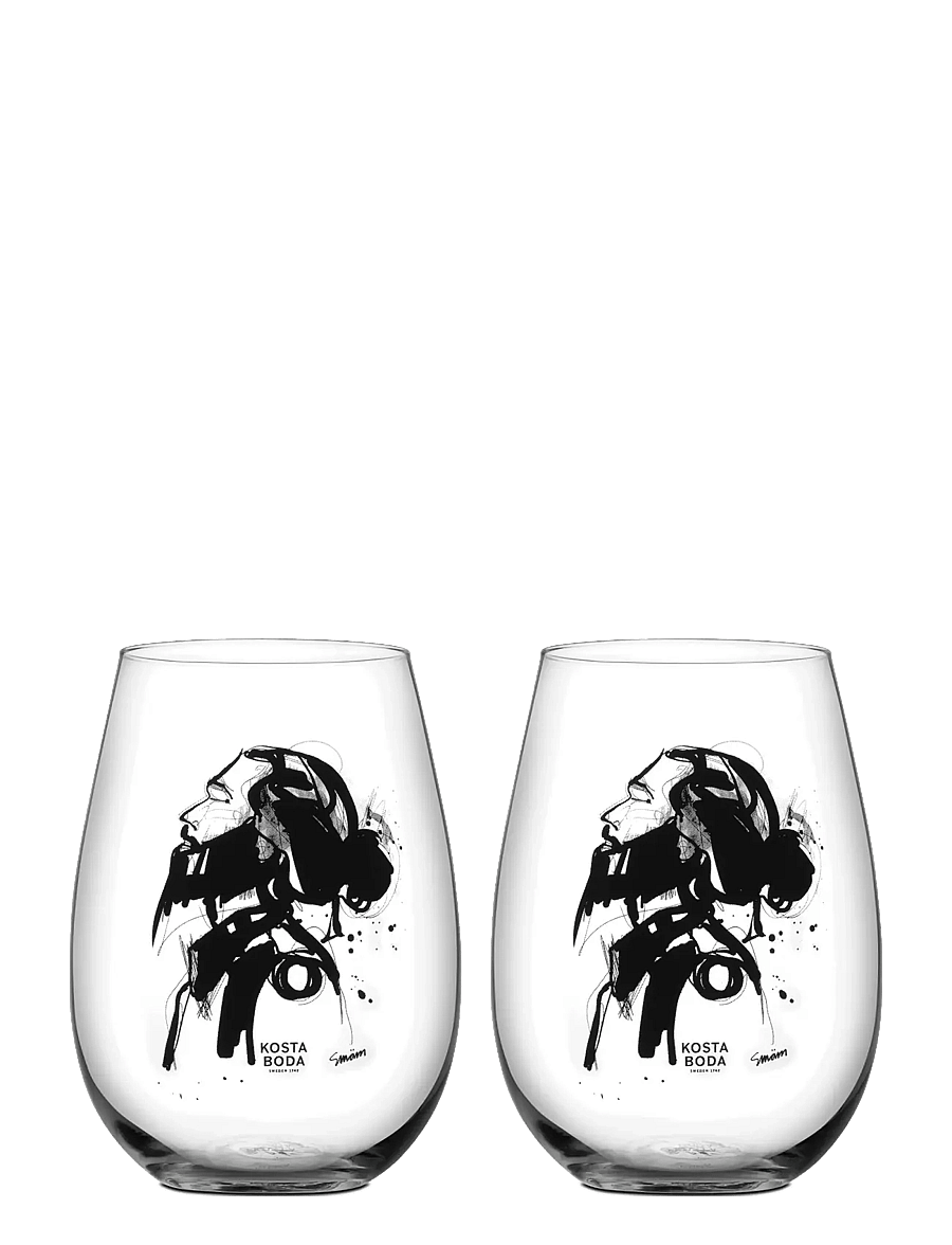 Kosta Boda - ALL ABOUT YOU/LOVE HIM SVART 2-PACK 57CL - weingläser - black - 0