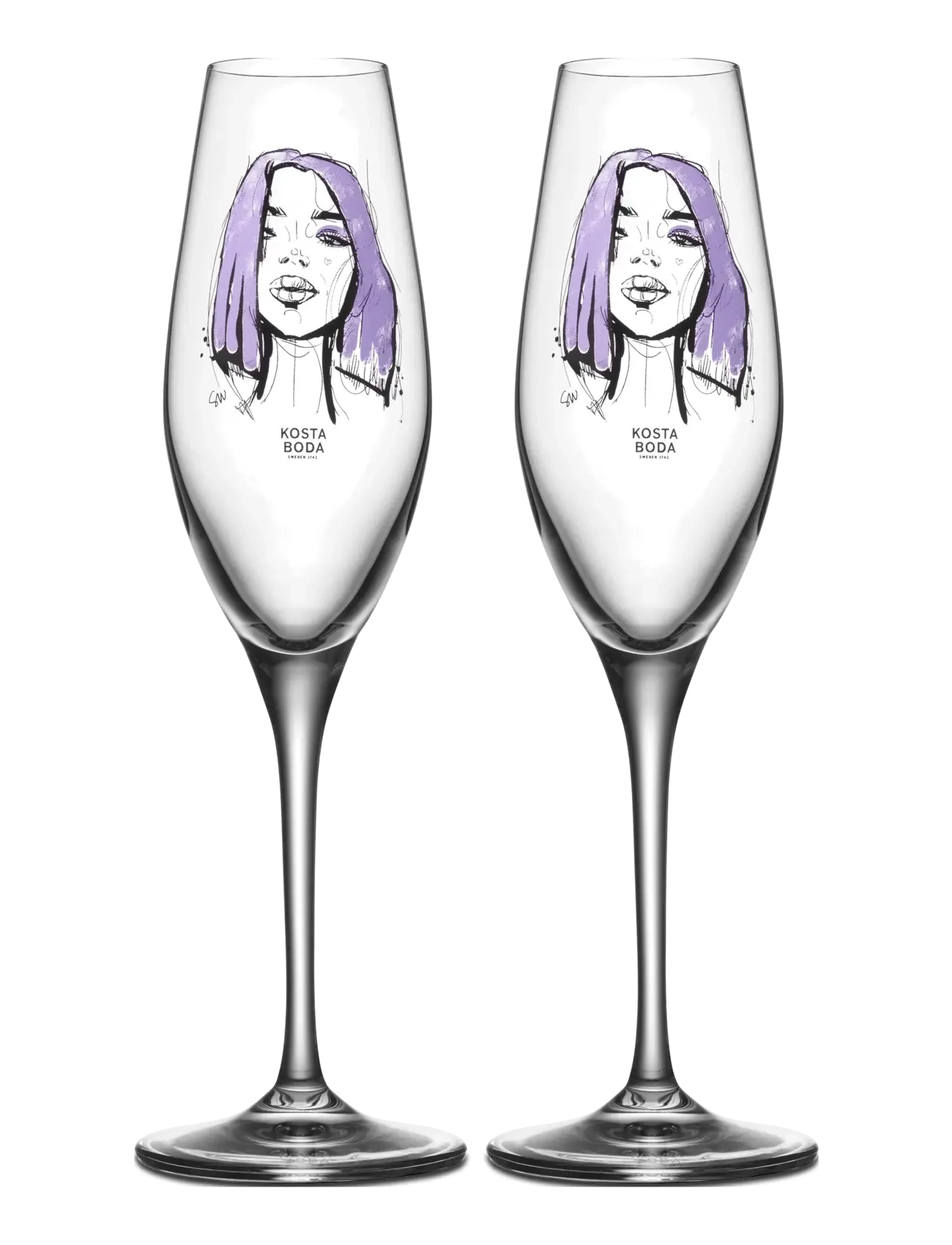 Kosta Boda All About You Forever Mine Champagne 2-Pack 23Cl, Champagneglas, Nude, Str: 23 CL