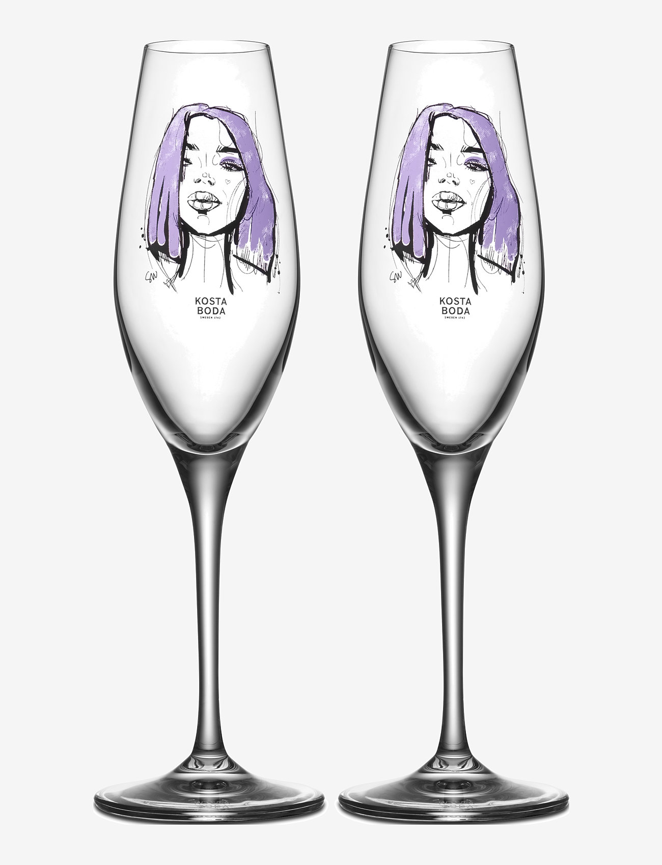 Kosta Boda - ALL ABOUT YOU FOREVER MINE CHAMPAGNE 2-PACK 23CL - köp efter pris - purple - 0