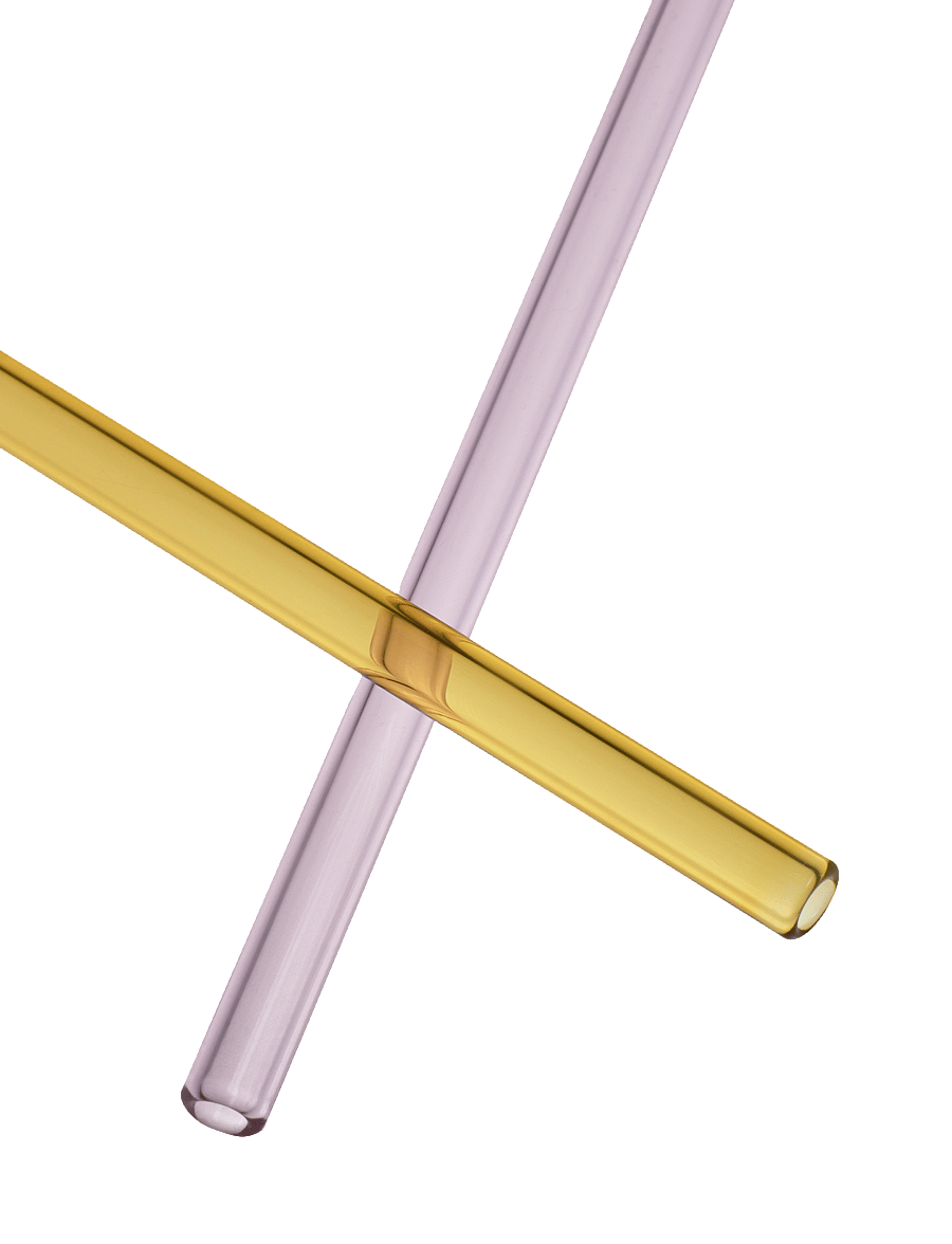 Kosta Boda - Sipsavor 2-pack - joogikõrred - pinkyellow - 2