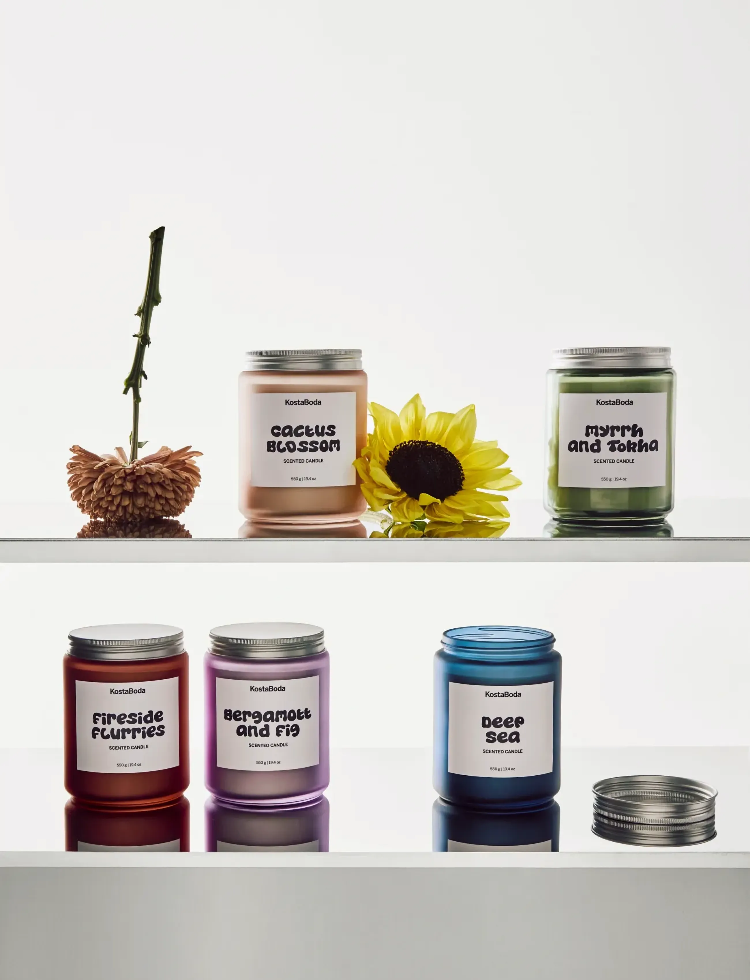Kosta Boda Mind Doftljus 550Gr Bergamott & Fig, 10.2, Silver, Candle & Tealight Holders > Candle Holders, Unisex
