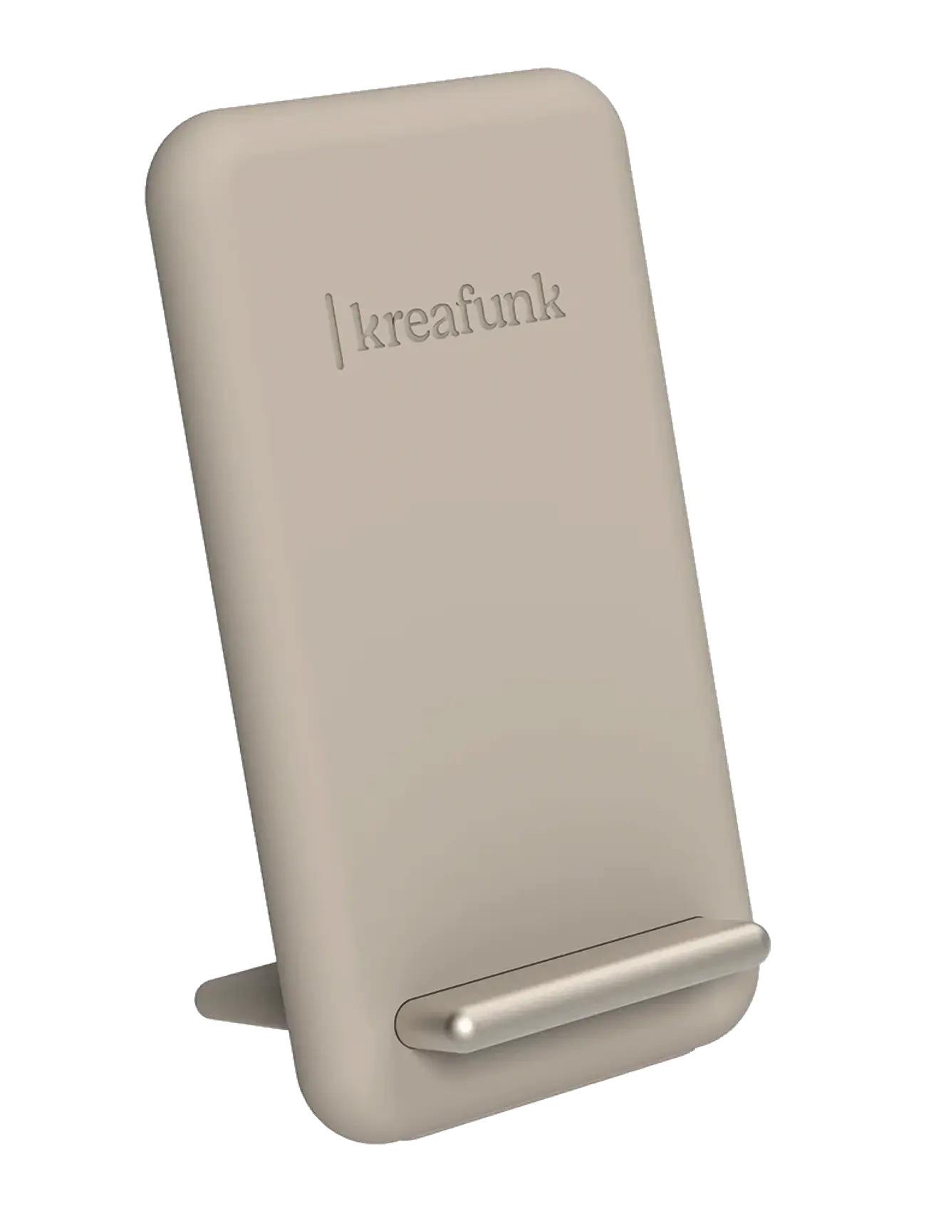 Kreafunk Recharge Trådløs Oplader, Trådløs Oplader Stand, Beige, Str: 11.6X 6.5X 6.4CM