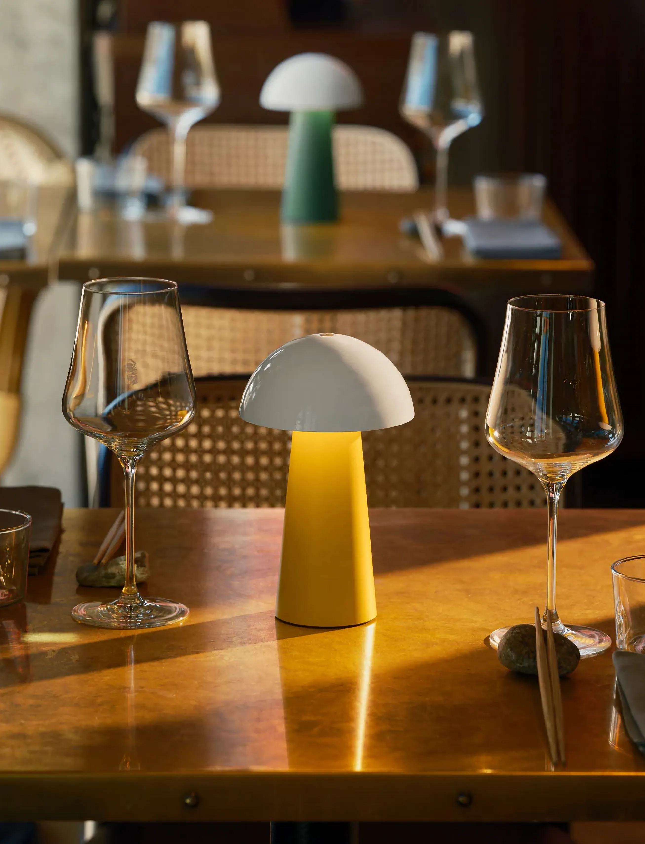 Kreafunk Bello Bærbar Lampe, 12.0X 19.6 cm, Lamps, Gelb - Table Homeware