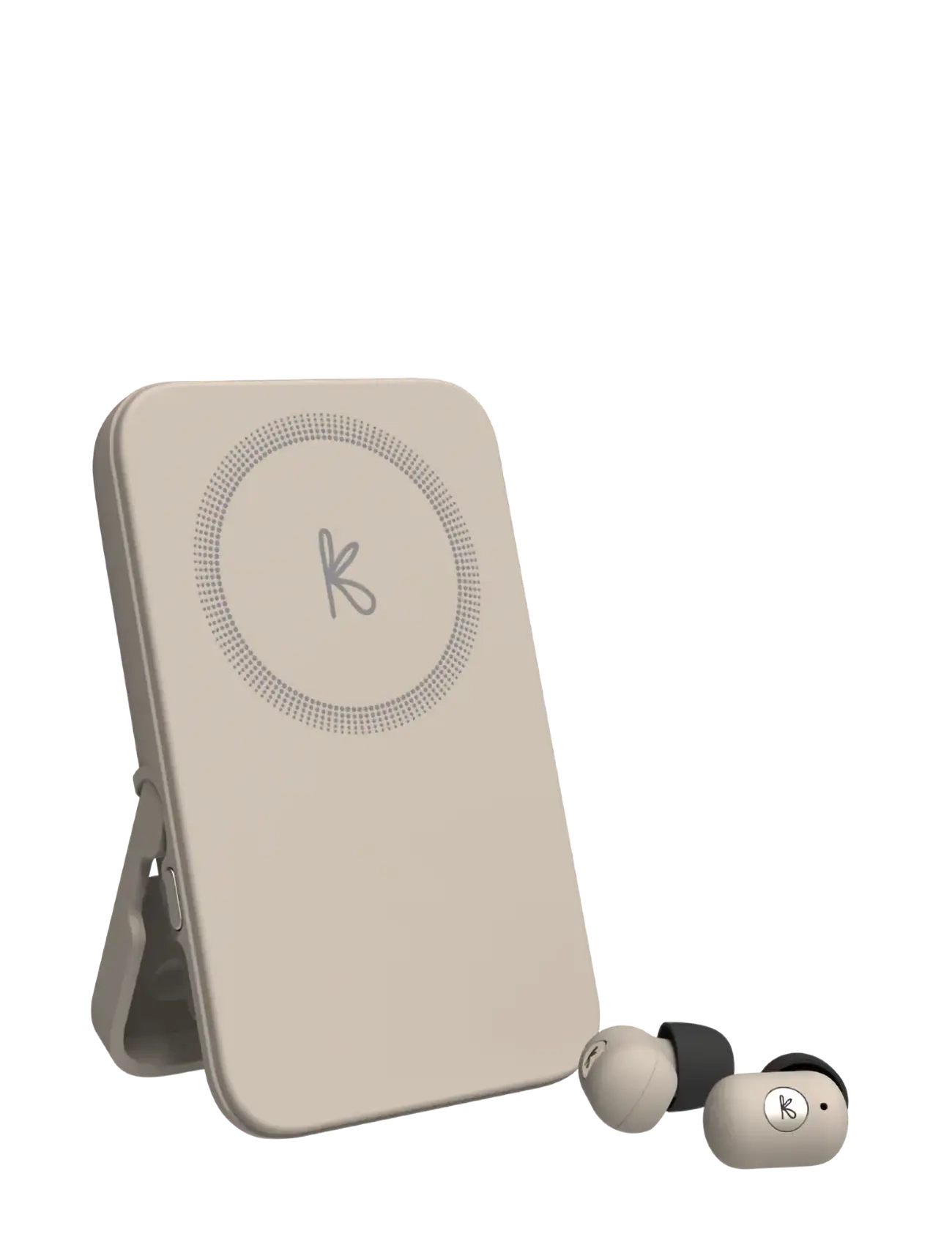 Kreafunk Tocharge Go Powerbank & Earbuds, Trådløs Powerbank og Høretelefoner, Cream, Str: 6.8X 1.65X 11.1CM