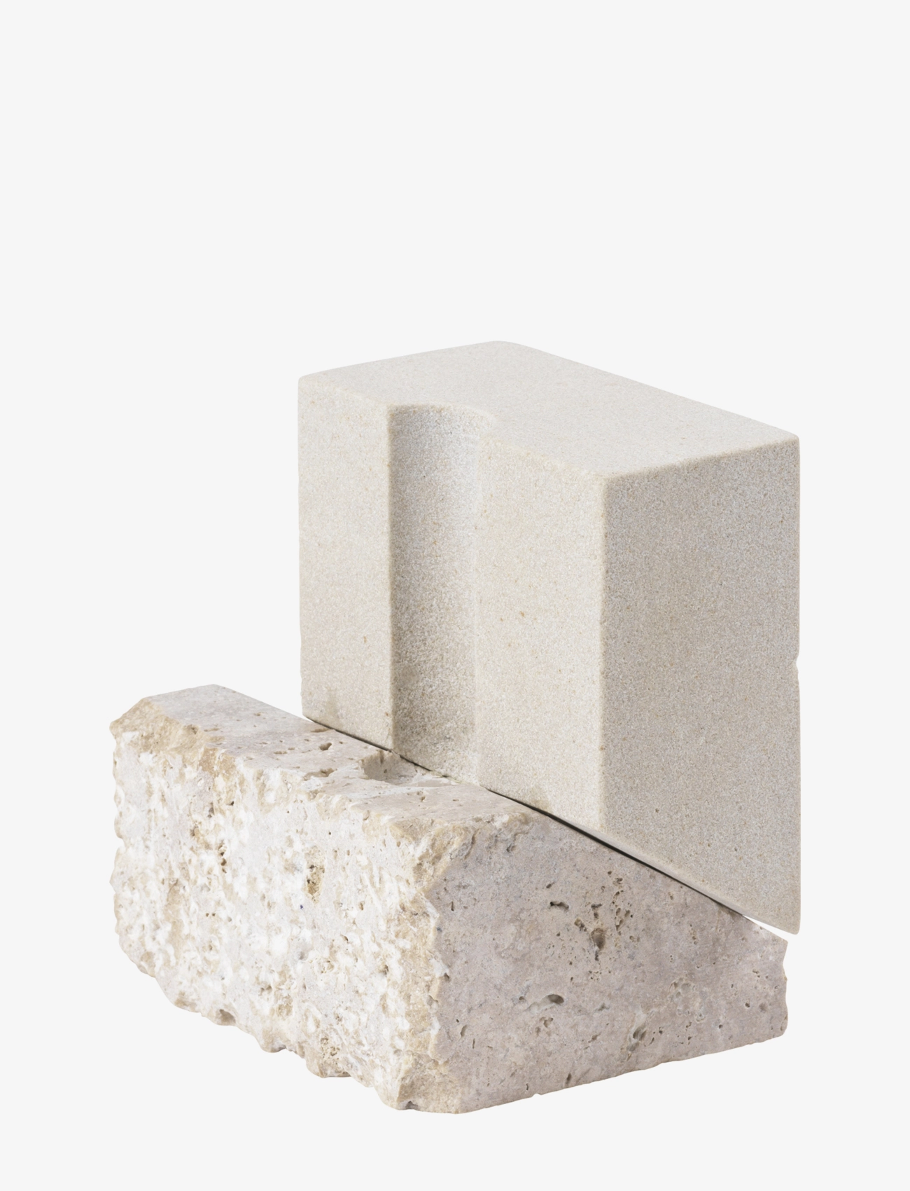 Kristina Dam Studio Offset Candleholder Vol 2 - Einrichtung - SANDSTONE & TRAVERTINE / cream