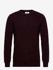 Kronstadt - Carlo Cotton knit - basic knitwear - bordeaux mel - 0