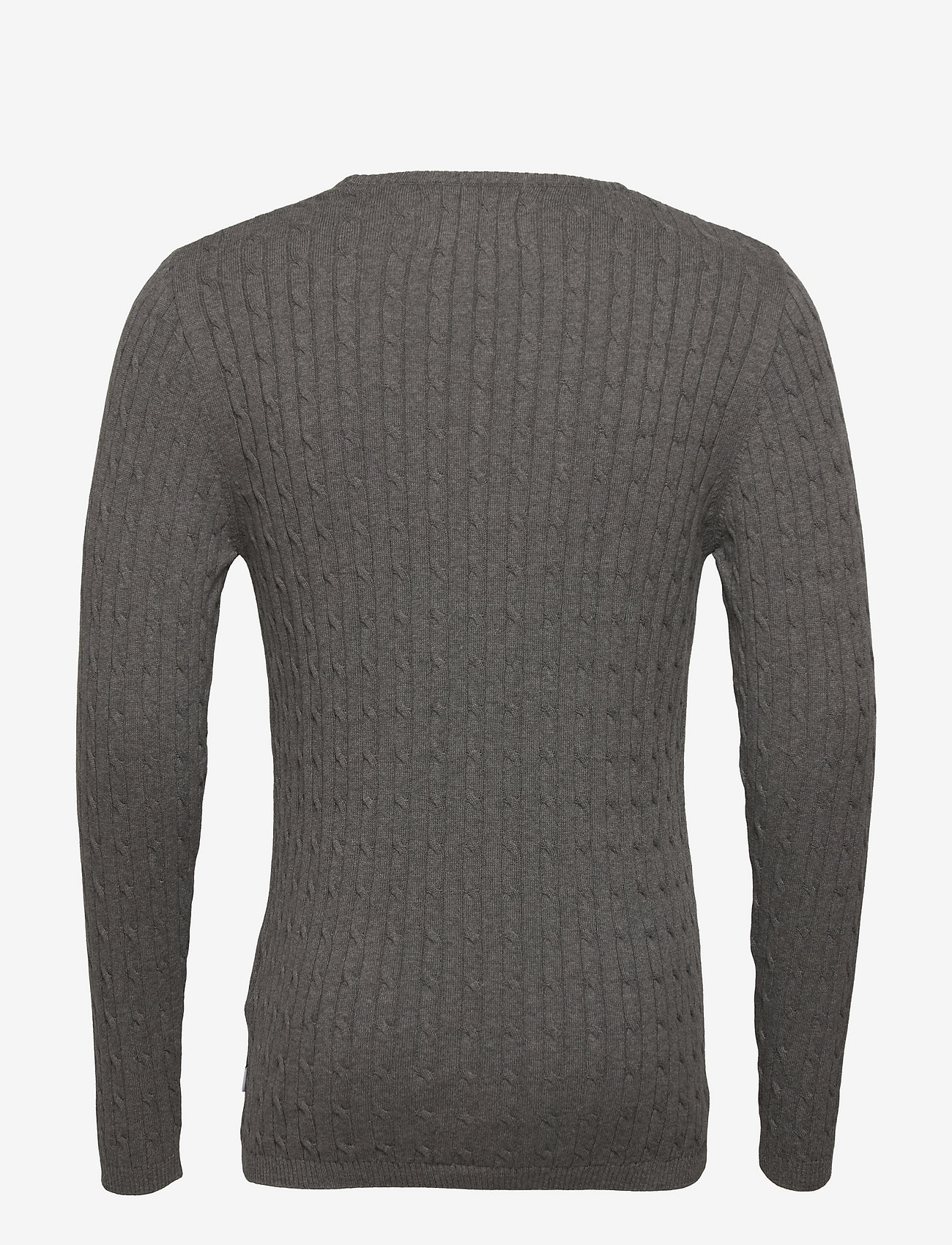 Kronstadt - Cable Cotton knit - basisstrikkeplagg - anthracite - 1