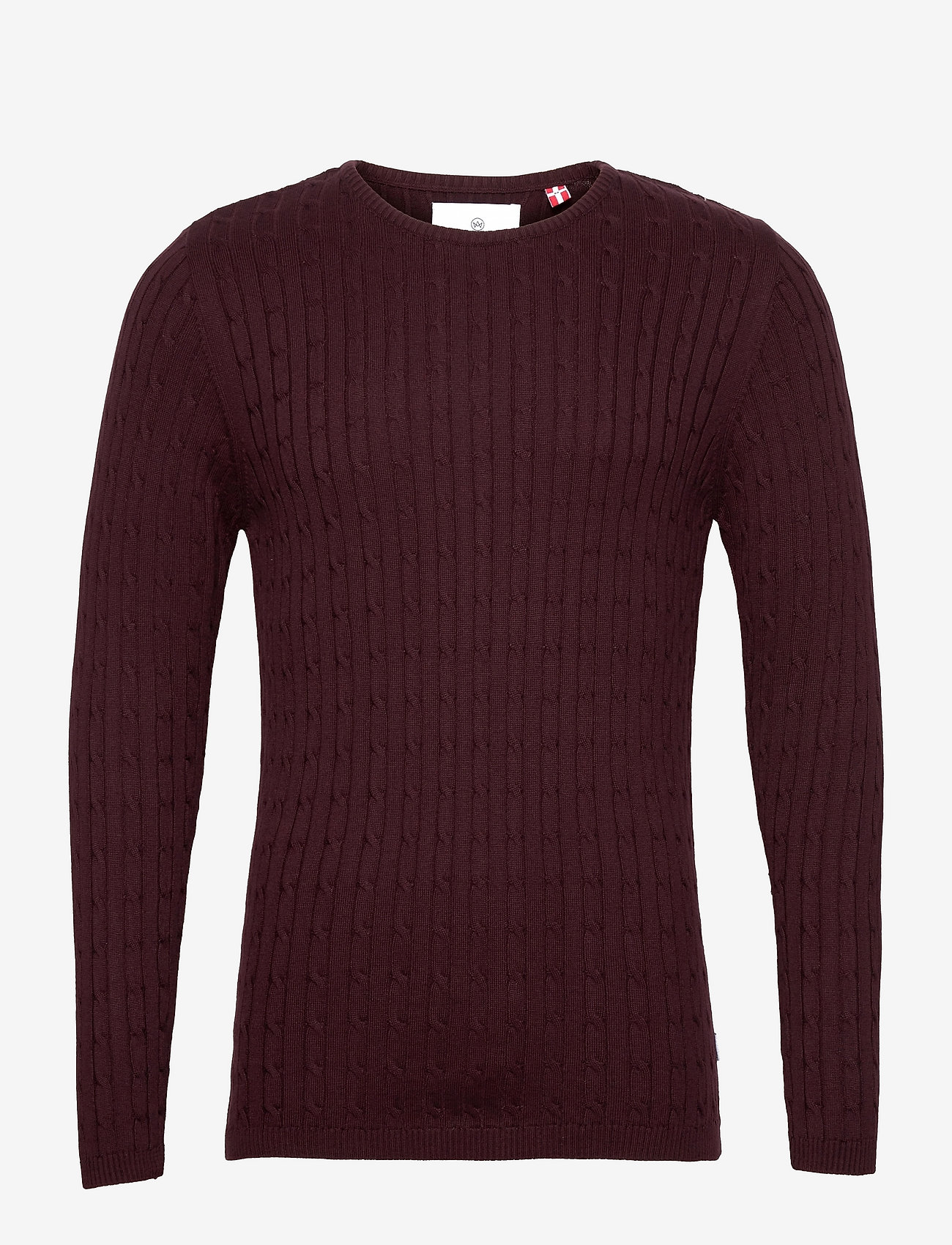 Kronstadt - Cable Cotton knit - bordeaux mel - 0