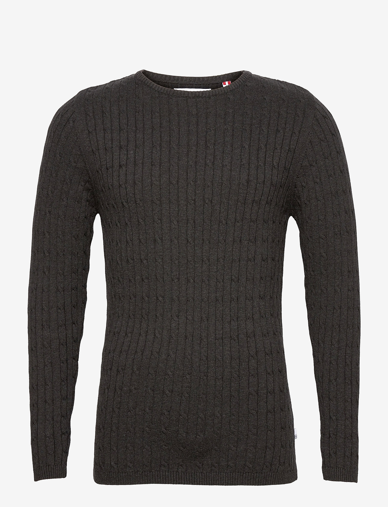 Kronstadt - Cable Cotton knit - basisstrikkeplagg - charcoal - 0