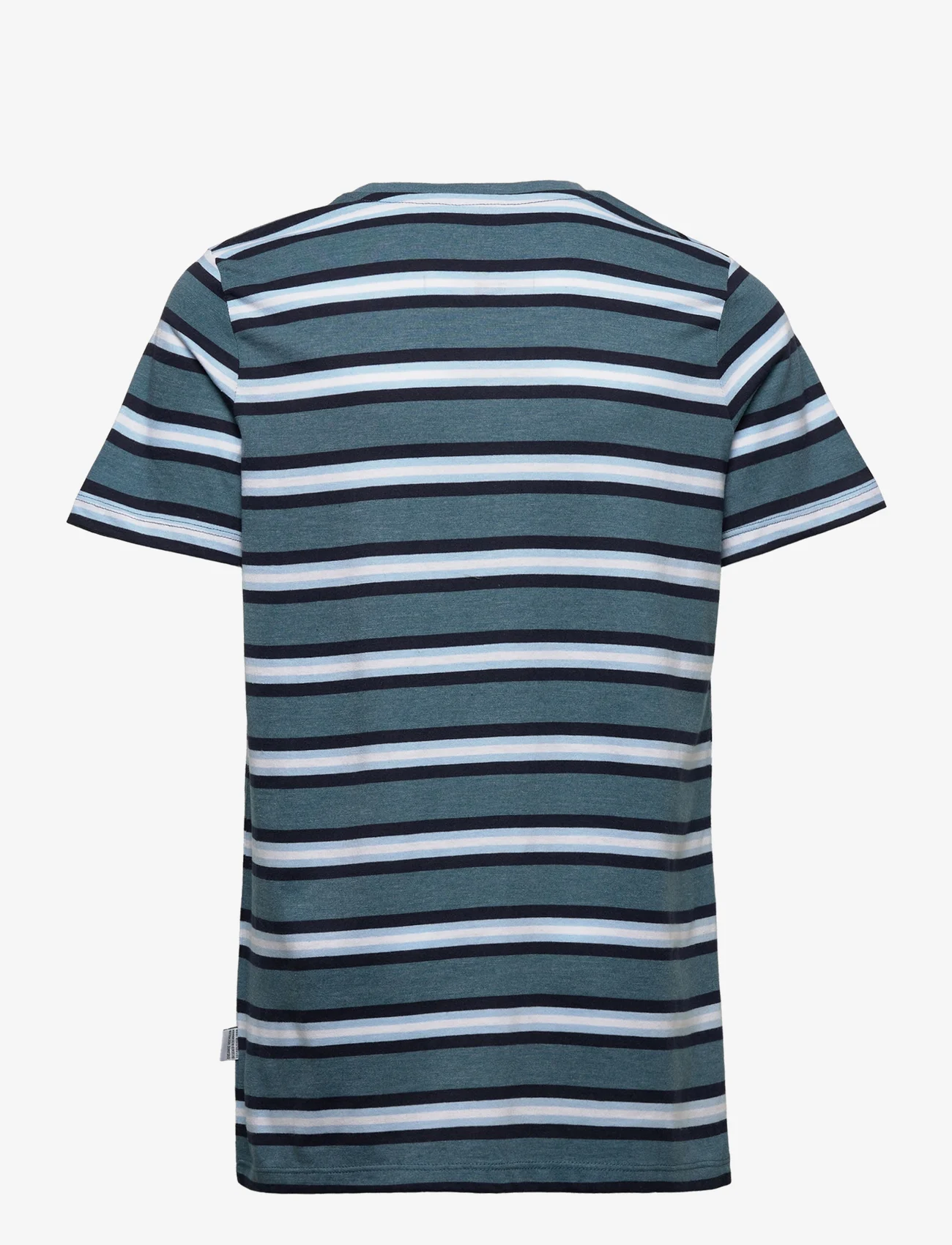 Kronstadt - Johnny Recycled - short-sleeved t-shirts - blue pine/navy/lt.blue - 1