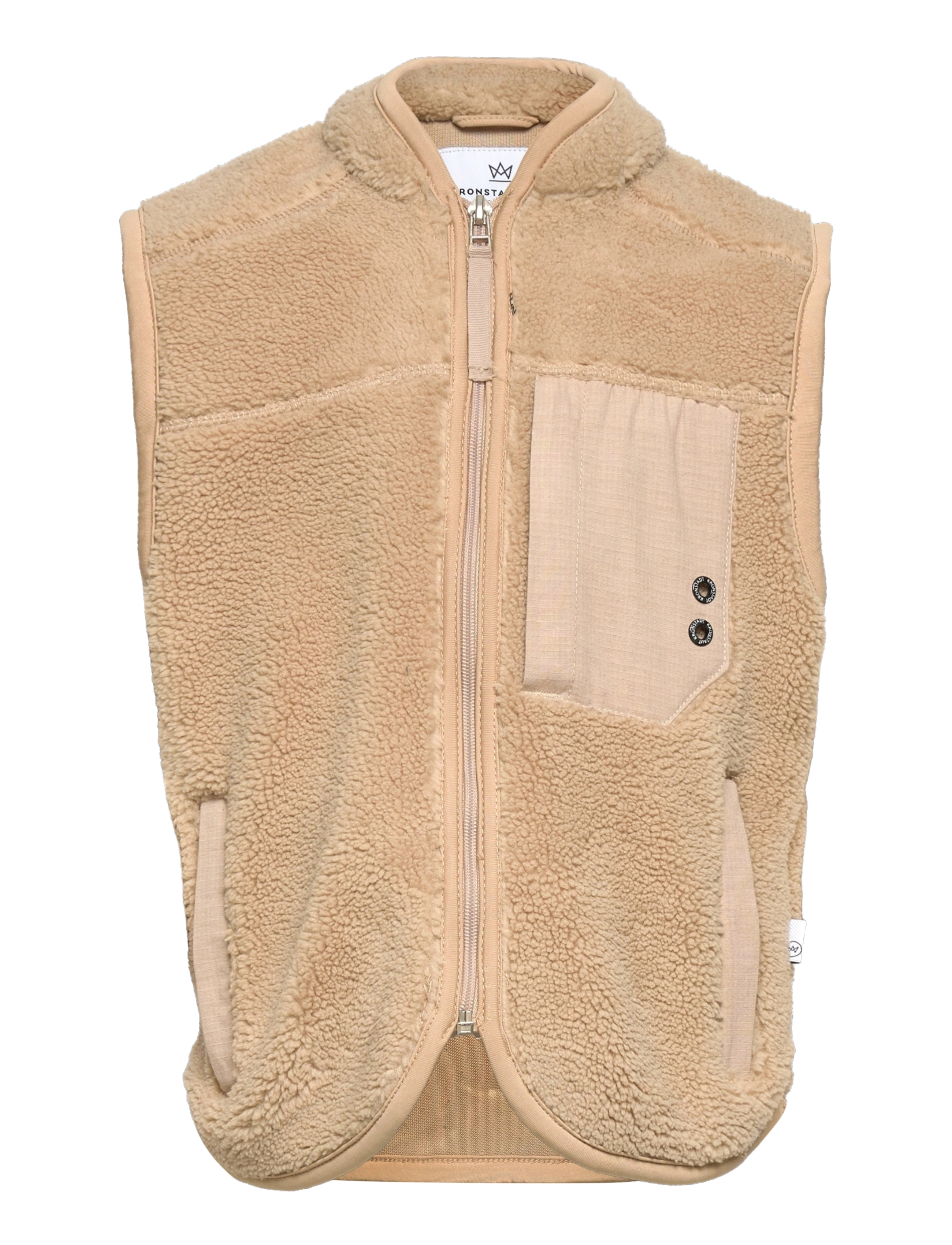 Kronstadt - Kayson Kids Teddy vest - beige - 0