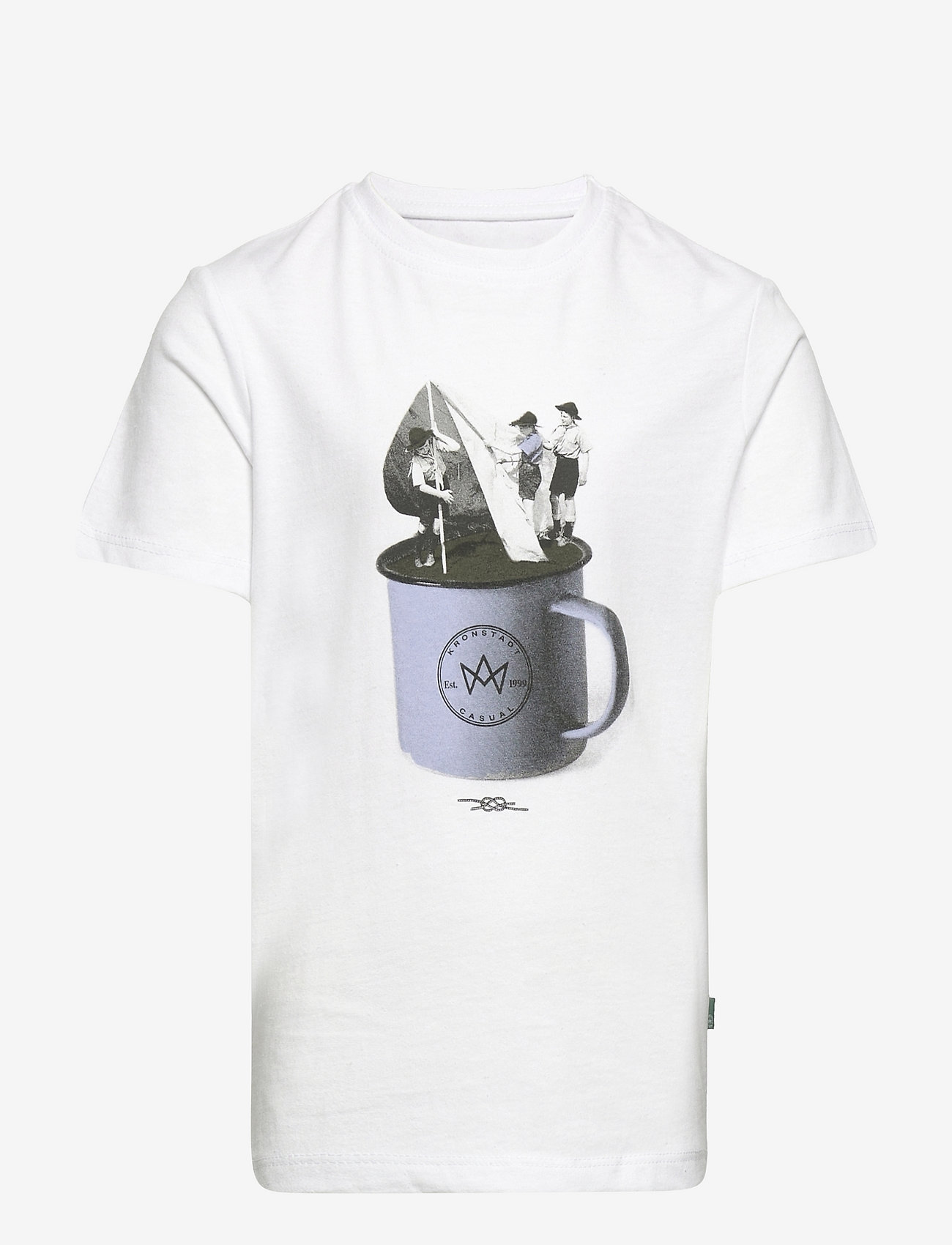 Kronstadt - Timmi Kids Organic/Recycled print tee - white - 0